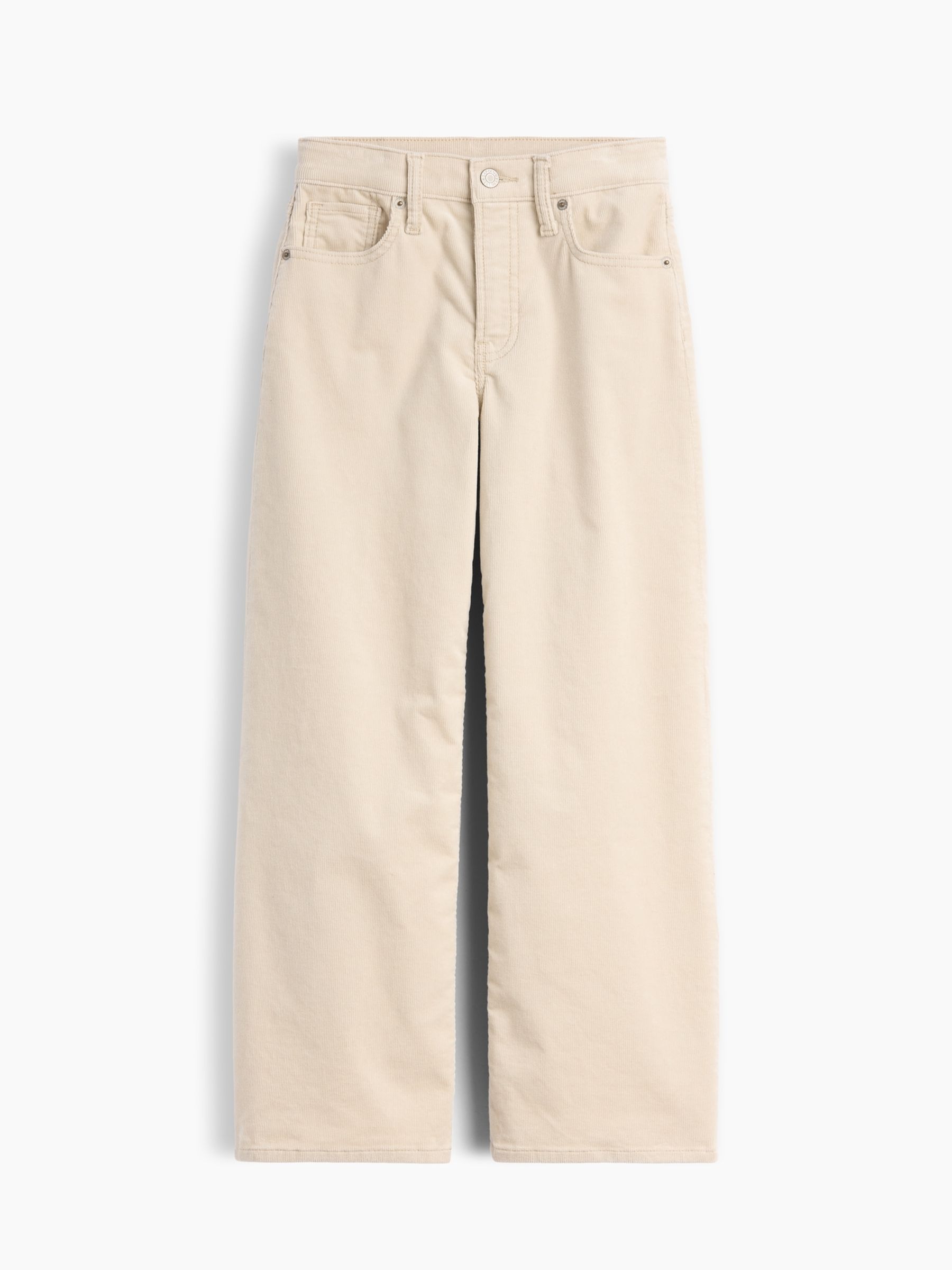 Cream Corduroy Low Rise Stride Wide-Leg Jeans - Image 1 of 2