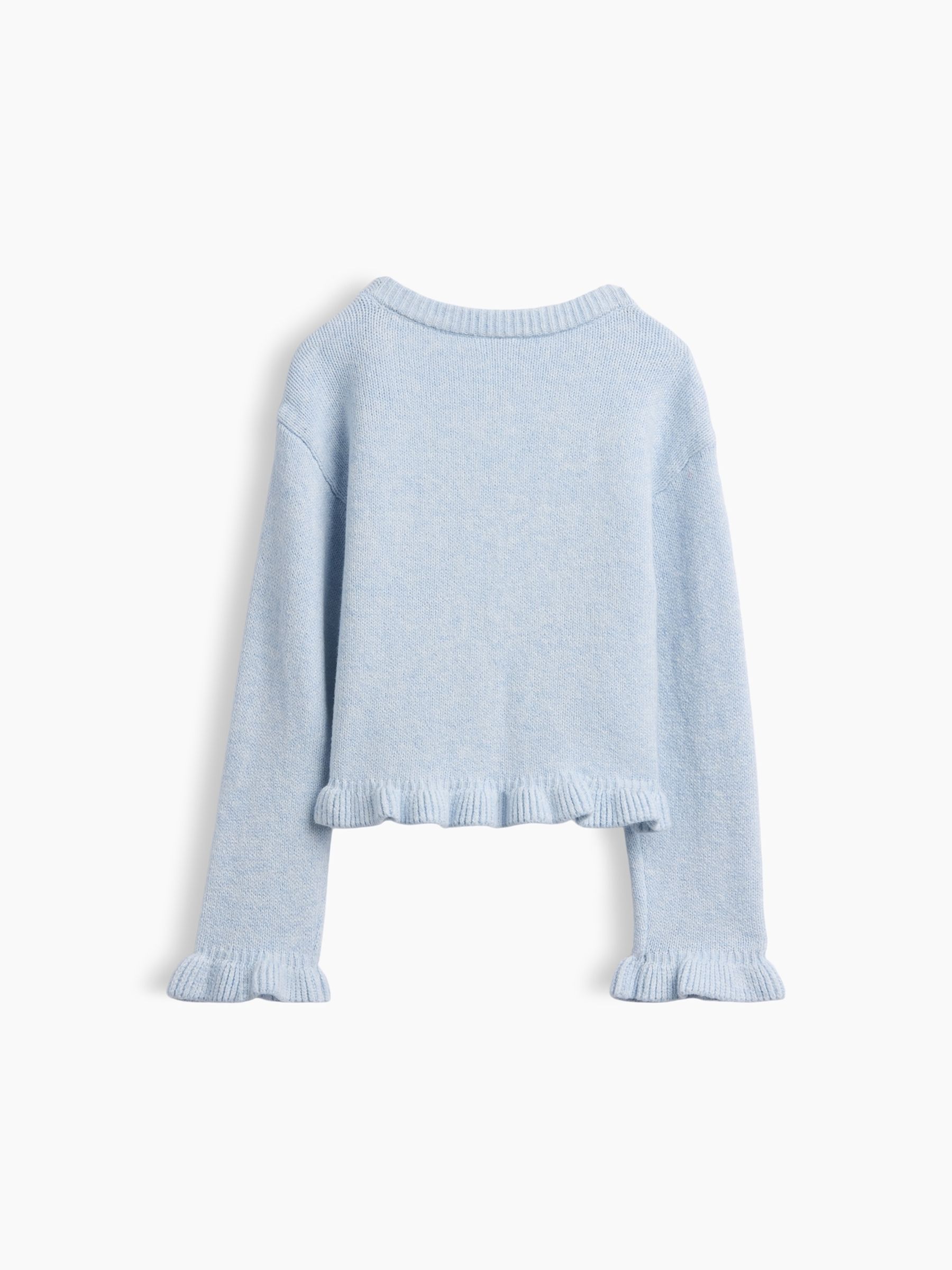 Light Blue CashSoft Ruffle Cardigan - Image 2 of 2