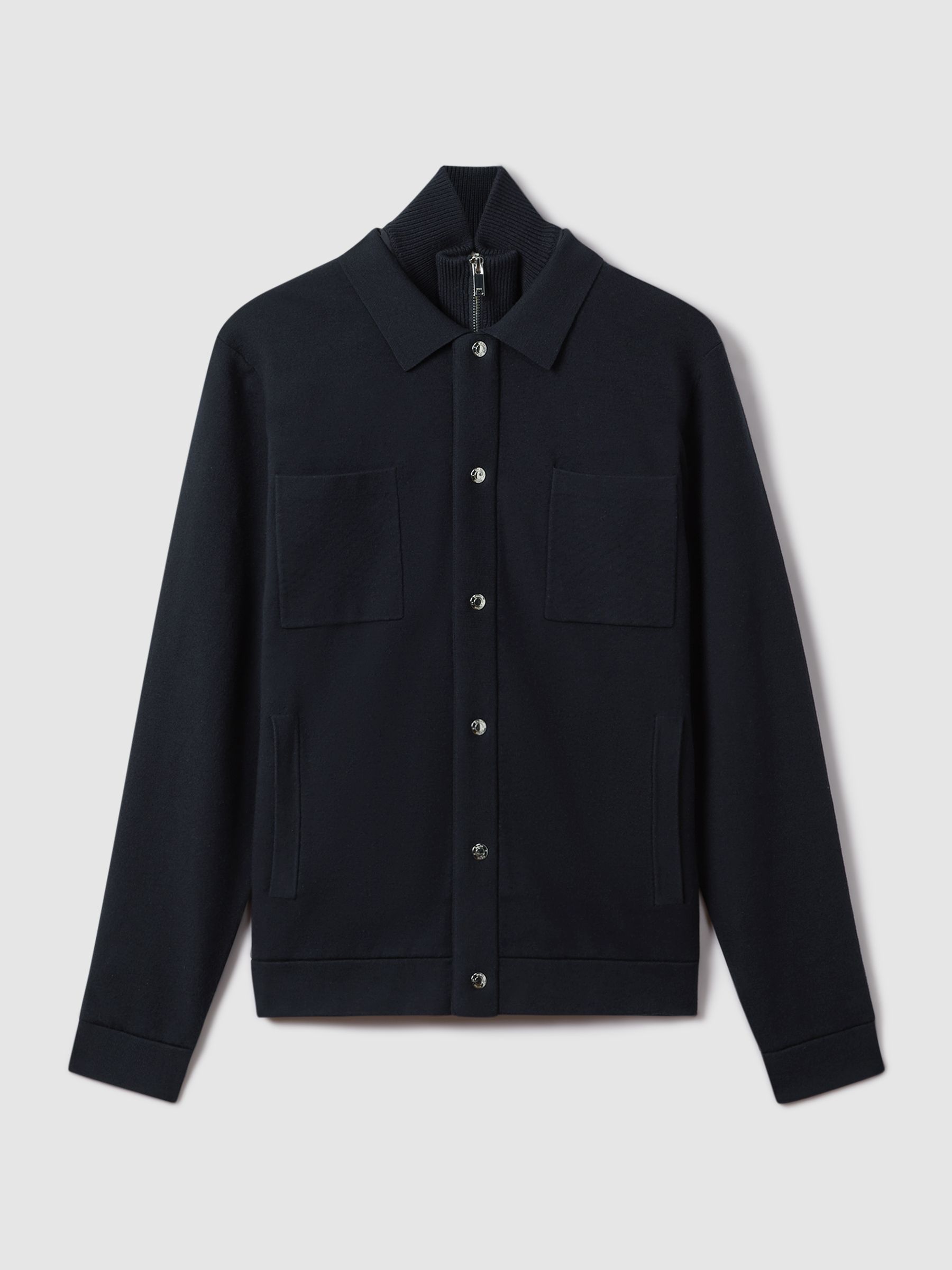 Hybrid Funnel Neck Jacket in Navy - Image 2 of 6