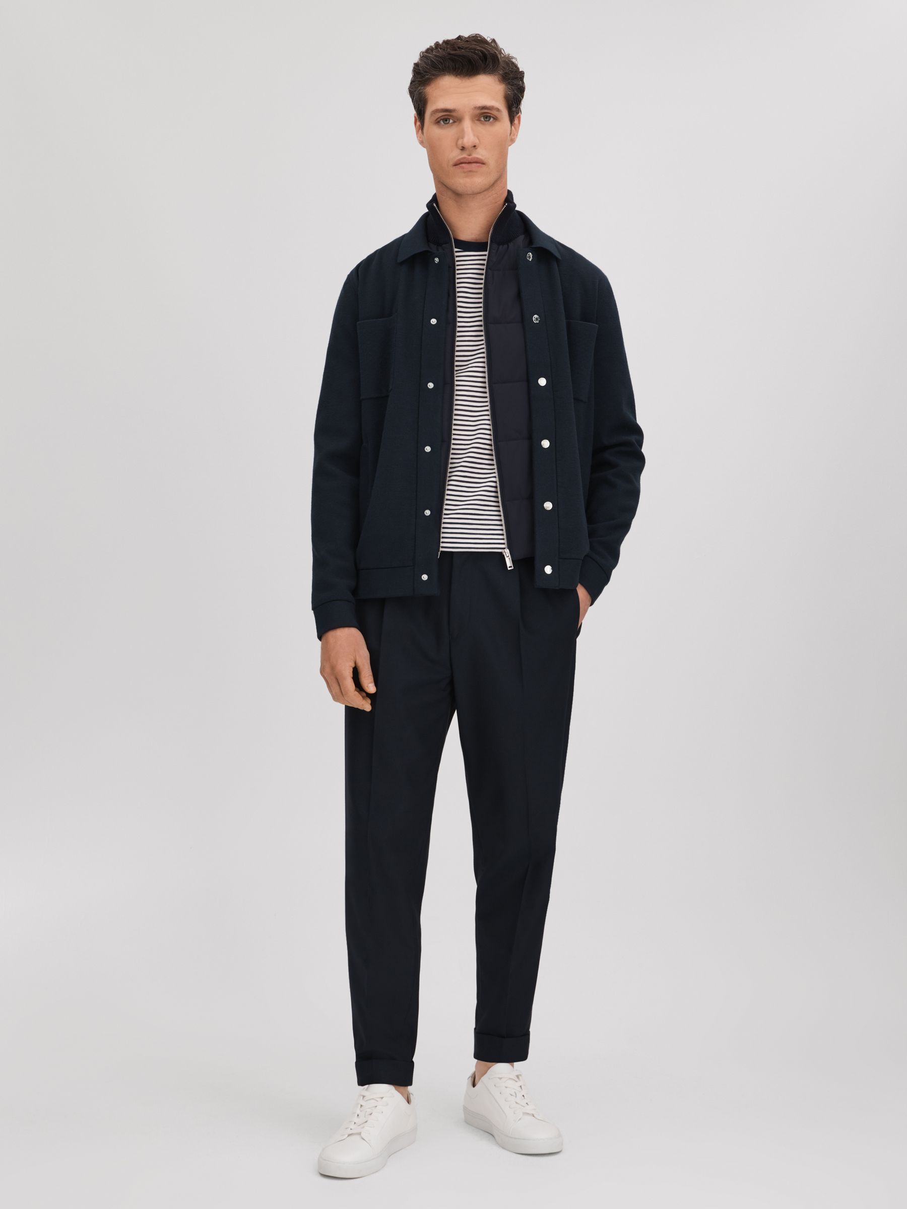 Hybrid Funnel Neck Jacket in Navy - Image 3 of 6