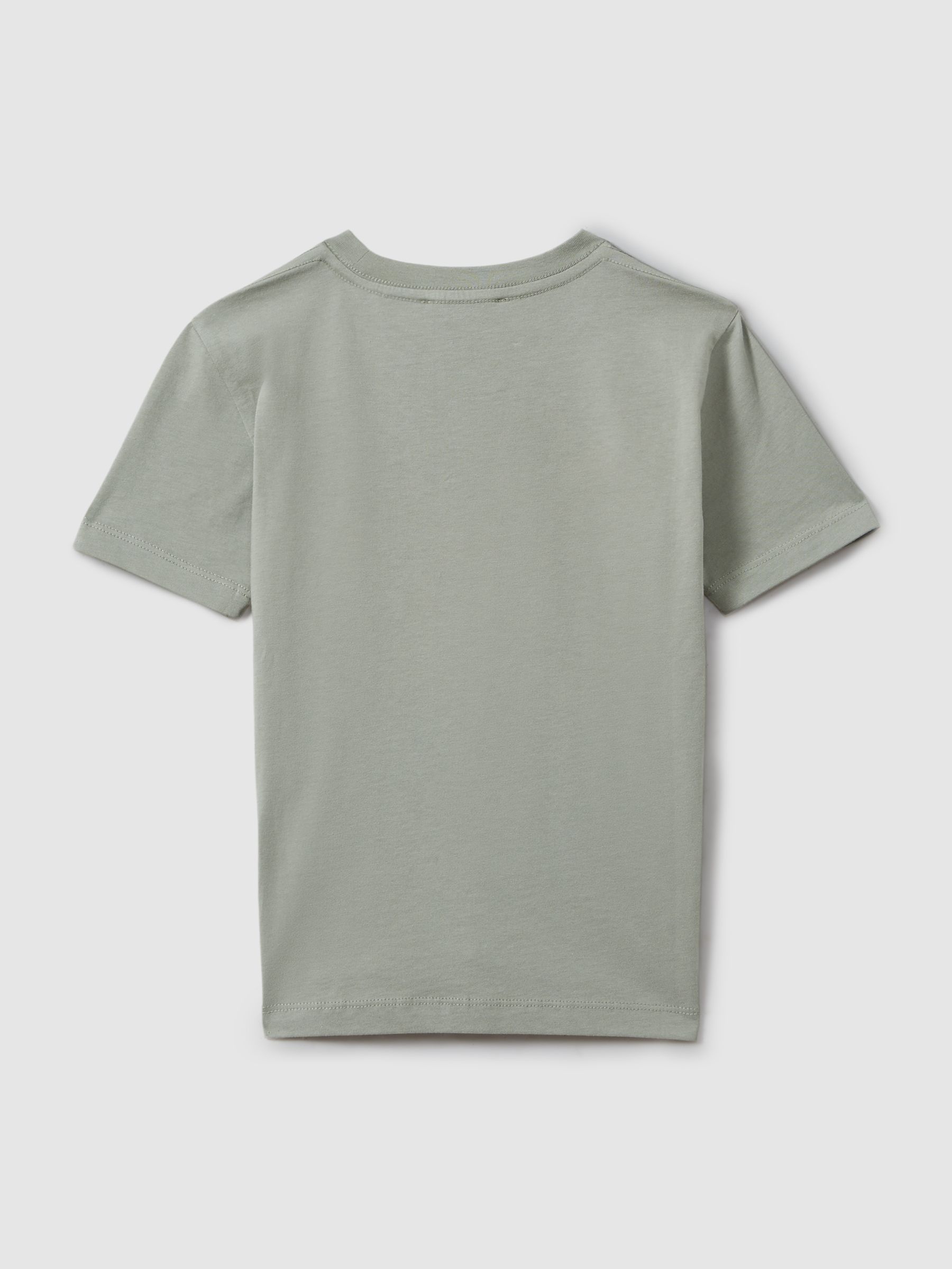 Crew Neck T-Shirt in Pistachio - Image 2 of 3