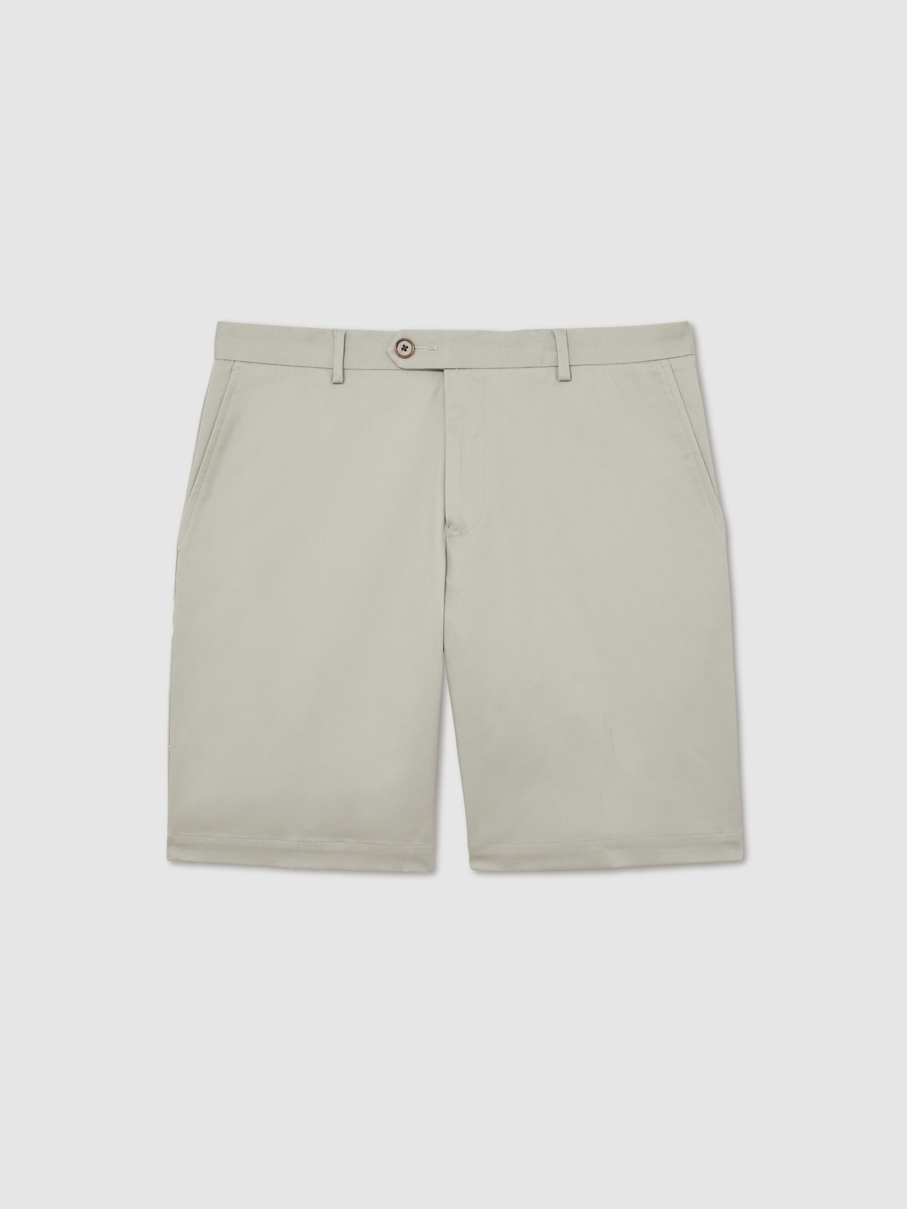 Cotton Chino Shorts With Stretch in Soft Sage - Image 2 of 6