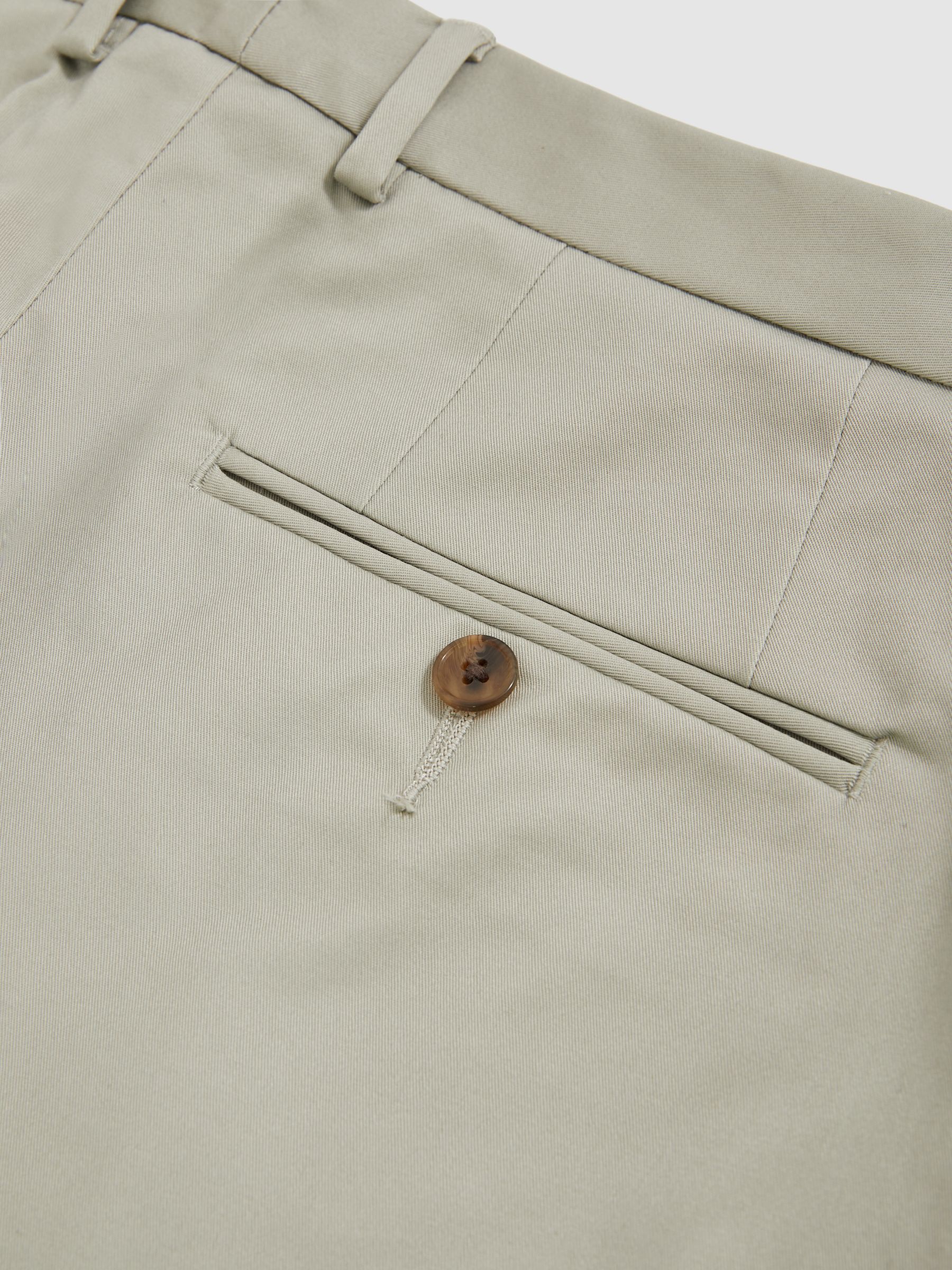 Cotton Chino Shorts With Stretch in Soft Sage - Image 6 of 6