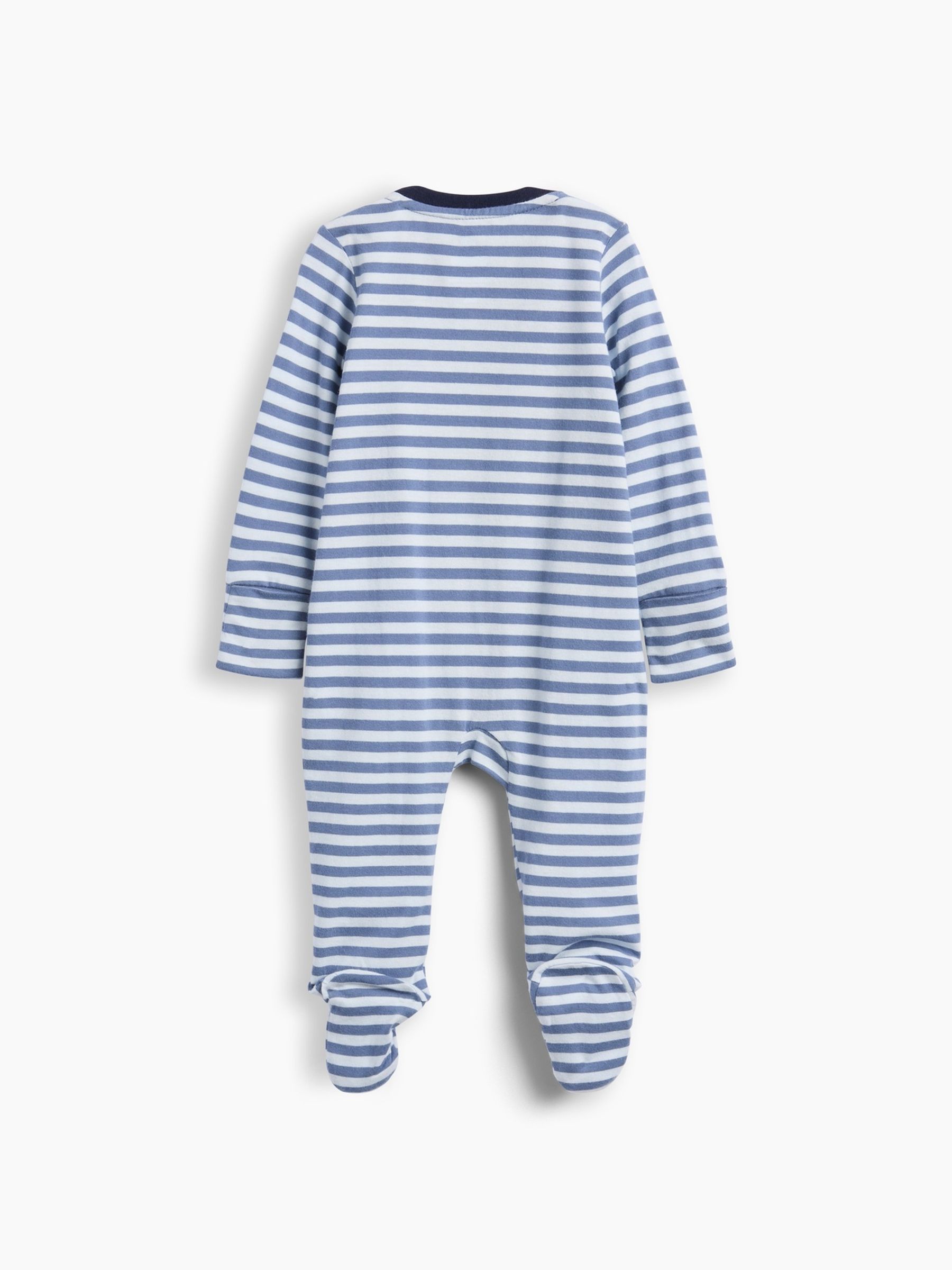 Blue Stripe Brannan Bear Baby First Favourites Cotton One-Piece - Image 2 of 3