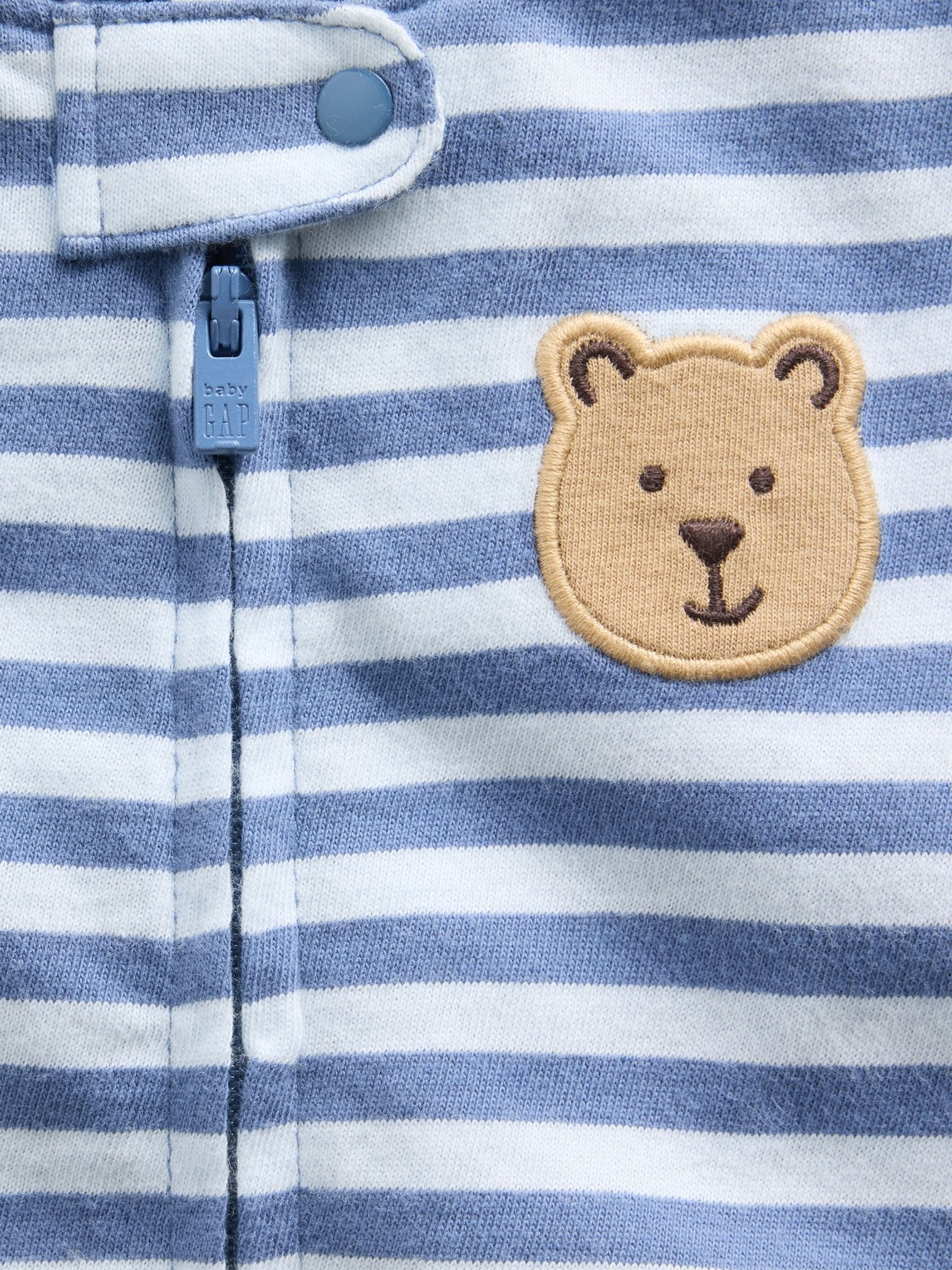 Blue Stripe Brannan Bear Baby First Favourites Cotton One-Piece - Image 3 of 3