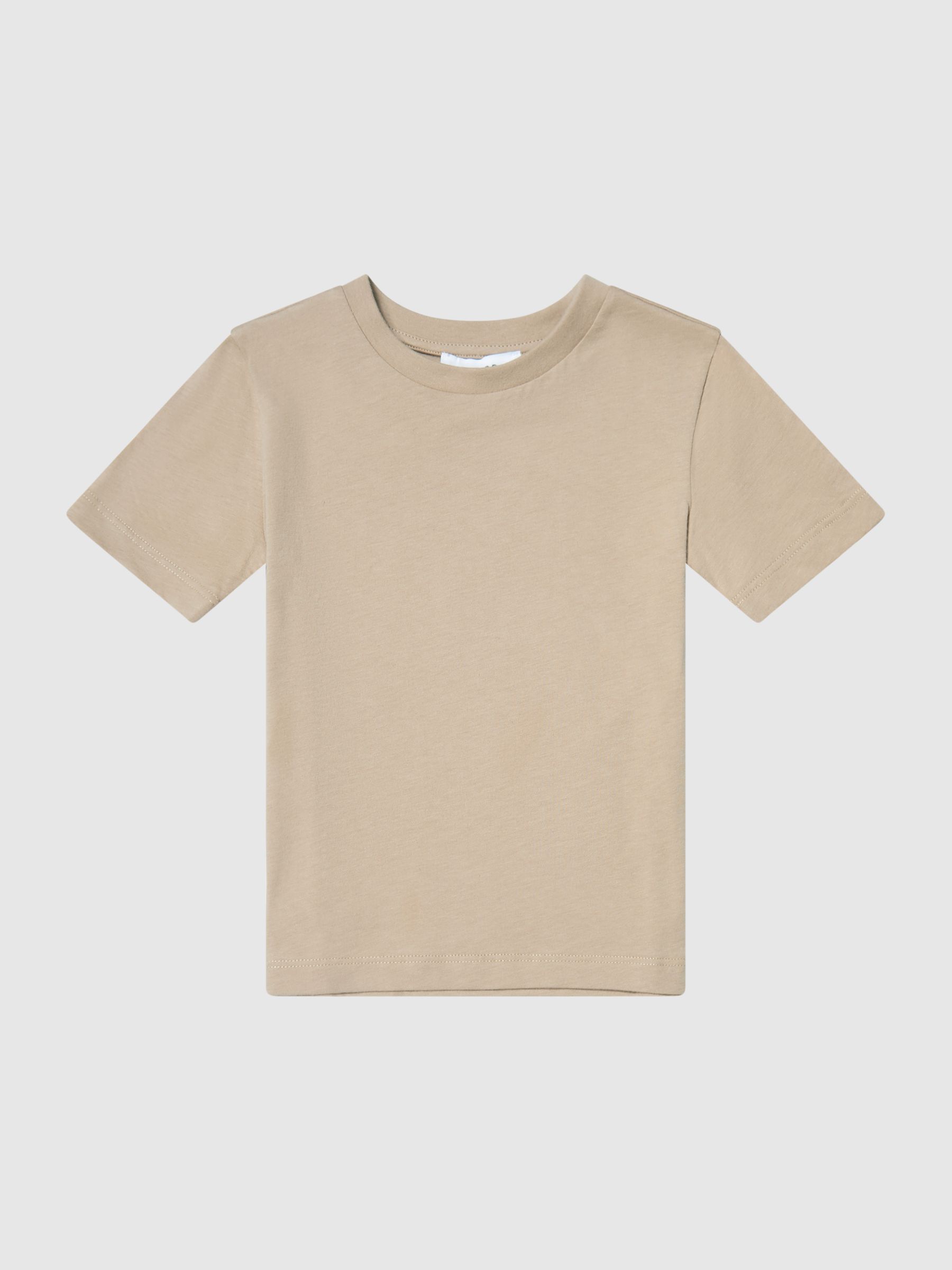 13-14 yrs Cotton Crew Neck T-Shirt in Stone - Image 1 of 5
