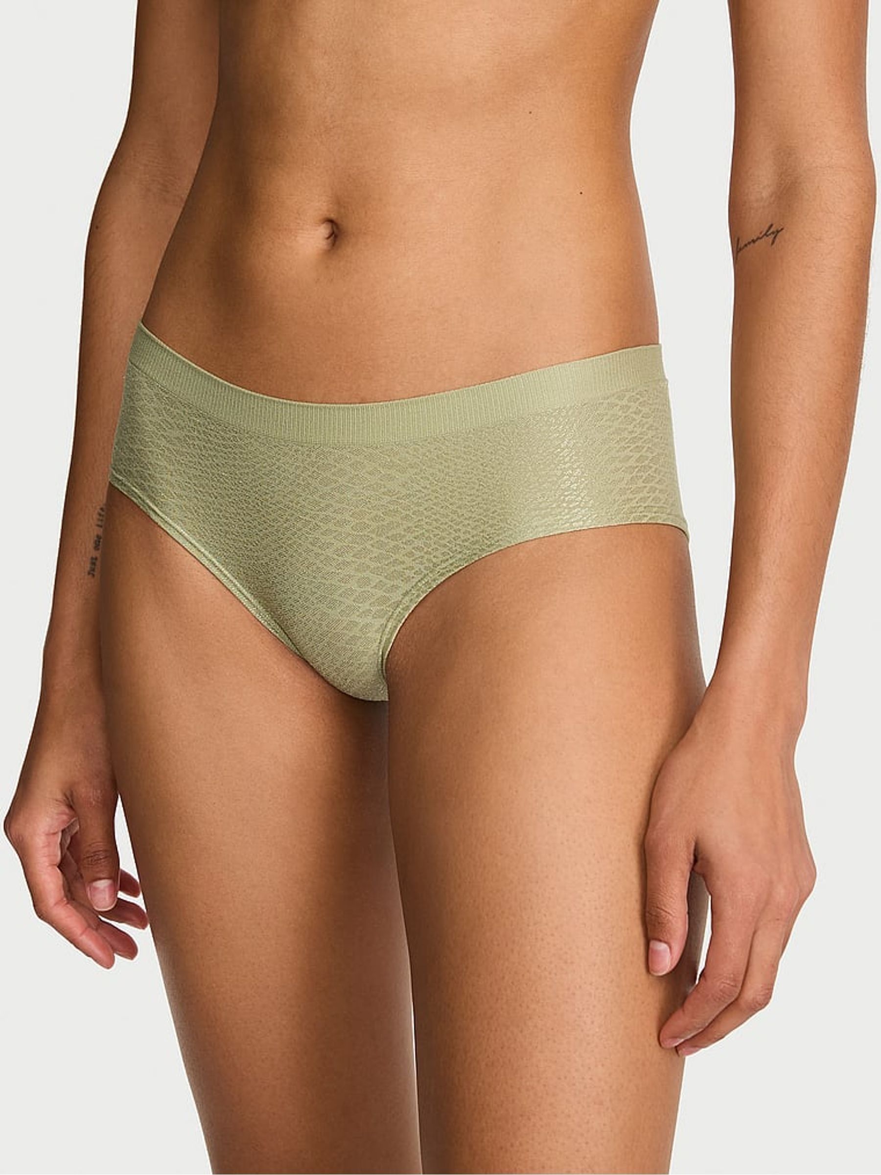 Fall Sage Green Hipster Snake Jacquard Knickers - Image 1 of 3