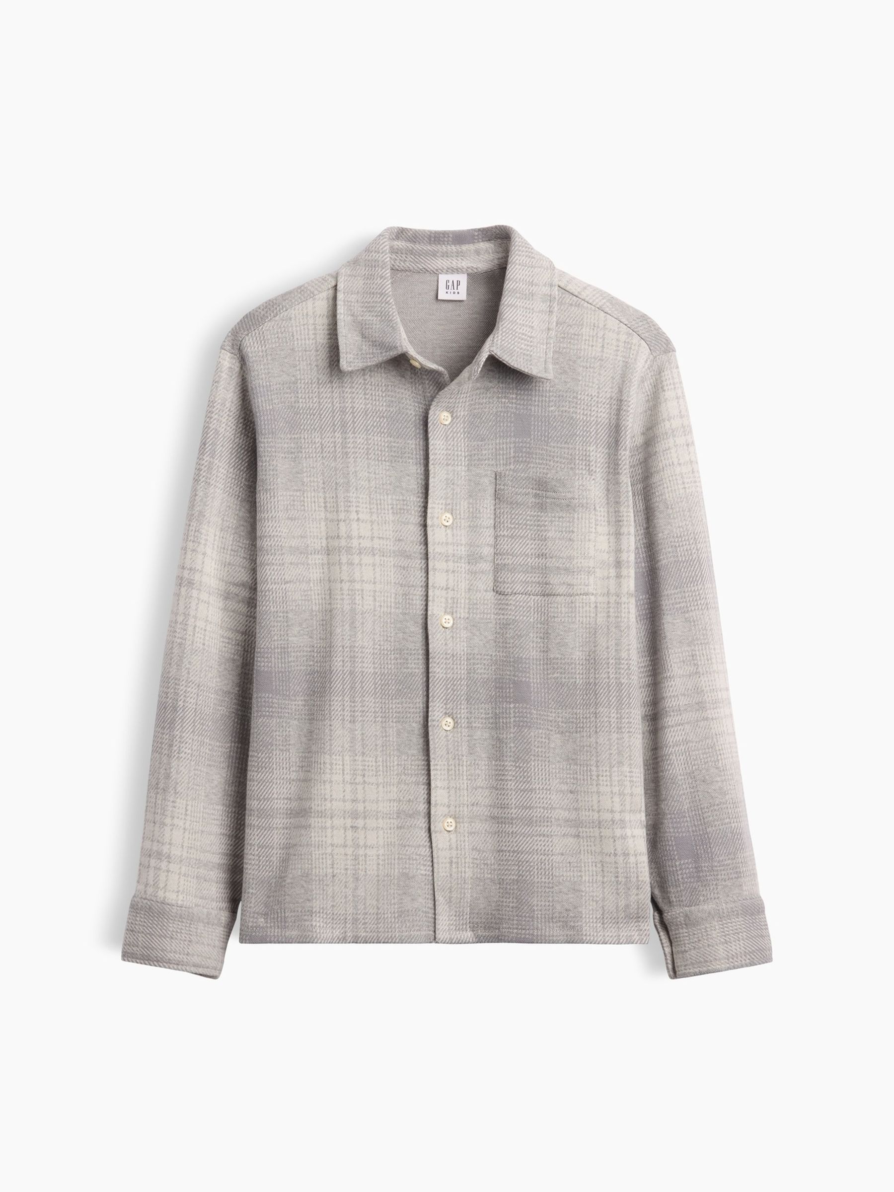 Grey Knit Jersey Check Shirt - Image 4 of 5