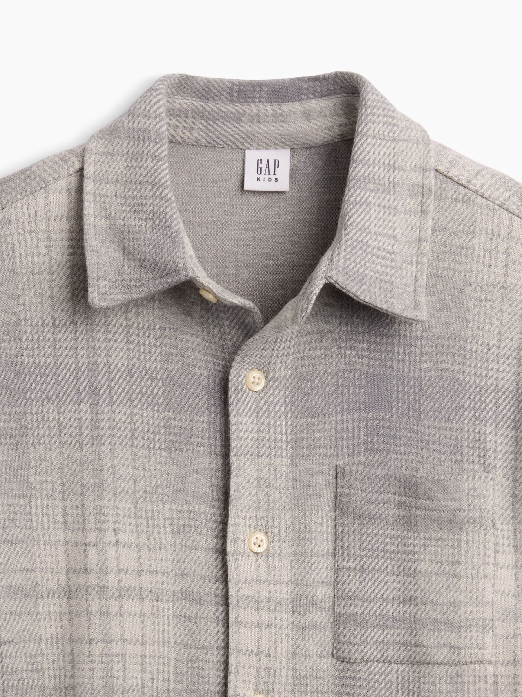 Grey Knit Jersey Check Shirt - Image 5 of 5