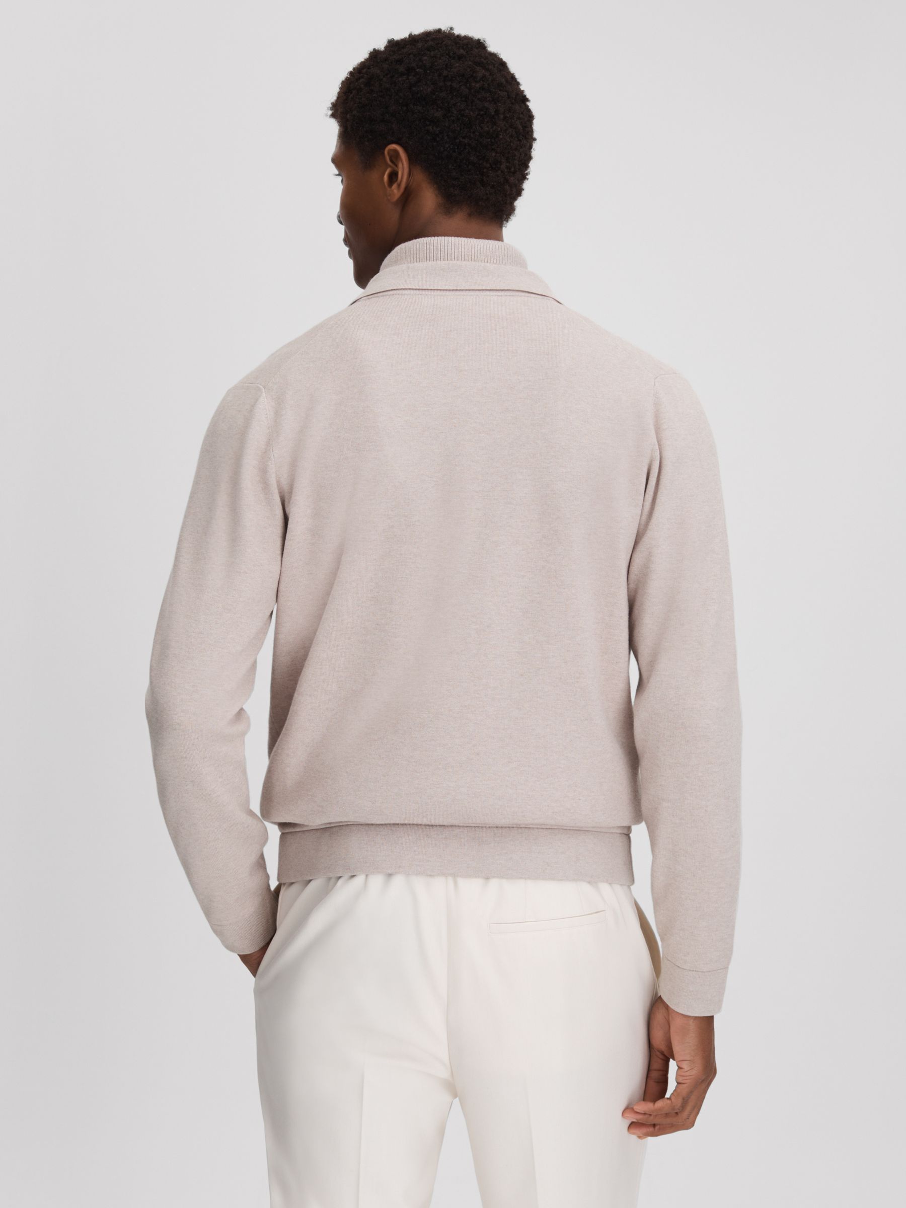 Hybrid Funnel Neck Jacket in Oatmeal Melange - Image 5 of 6