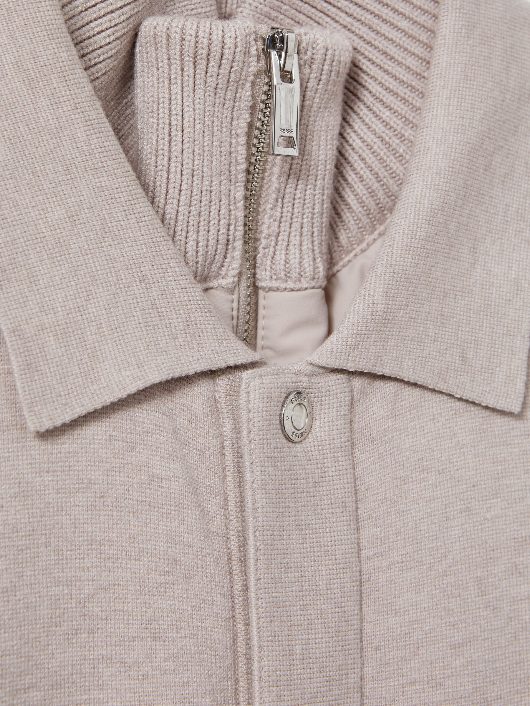 Hybrid Funnel Neck Jacket in Oatmeal Melange - Image 6 of 6