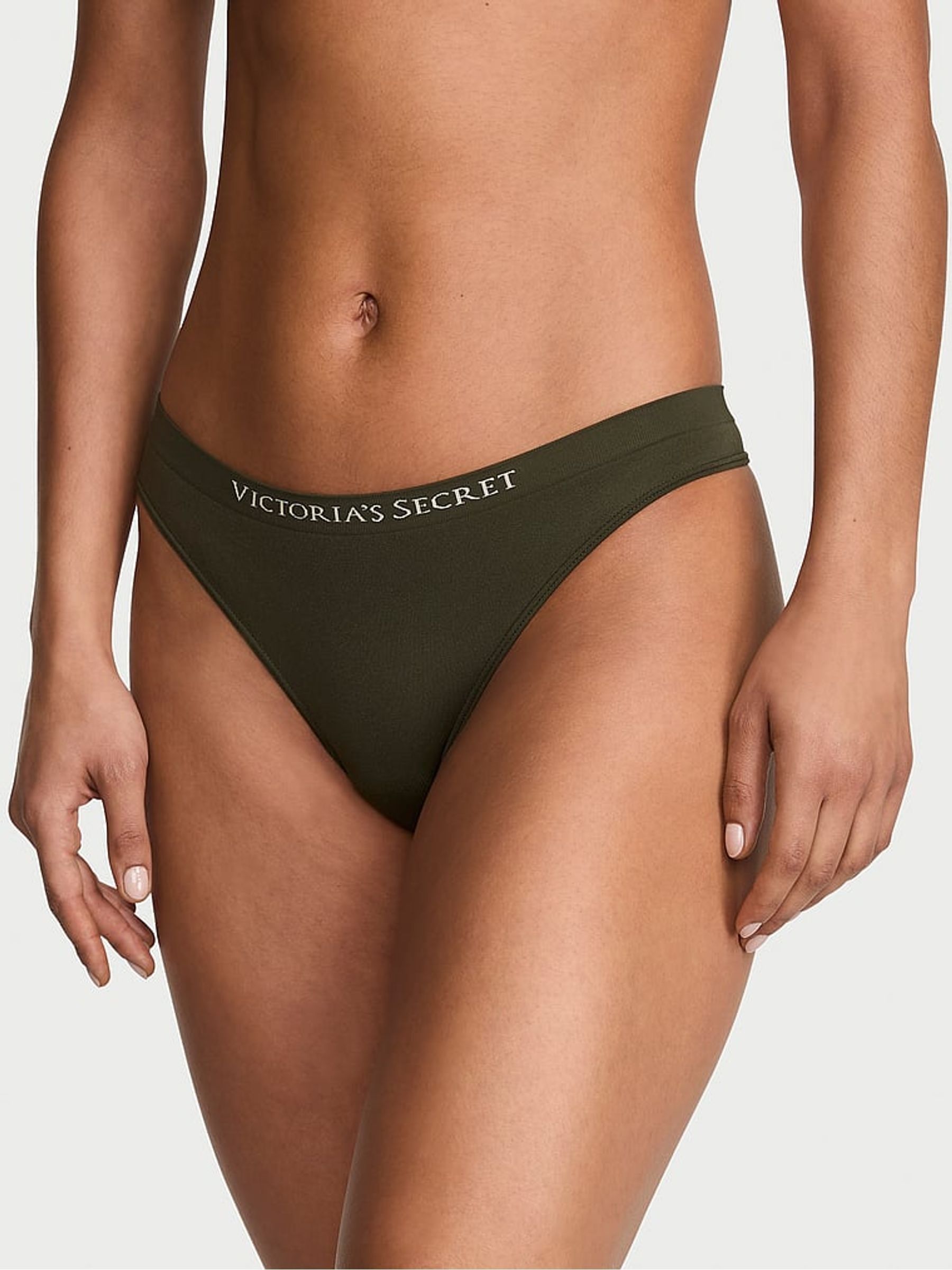 Olive Green Thong Knickers - Image 1 of 2