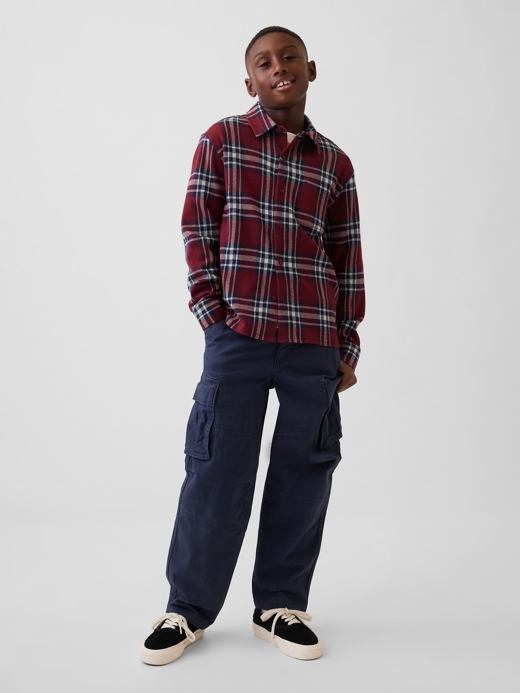 Burgundy Red Knit Jersey Check Shirt - Image 3 of 5