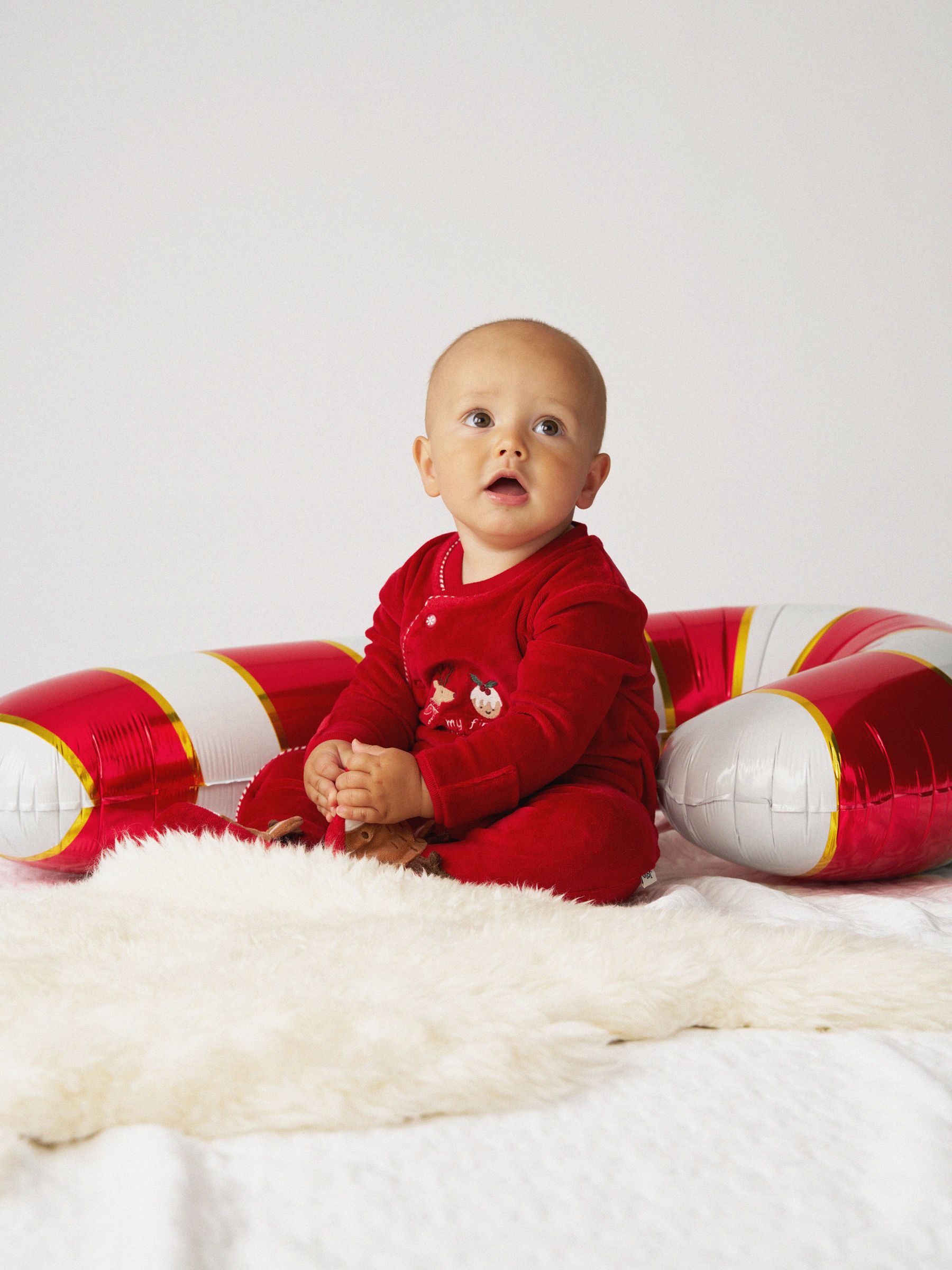 Red Christmas Velour All-In-One - Image 2 of 2