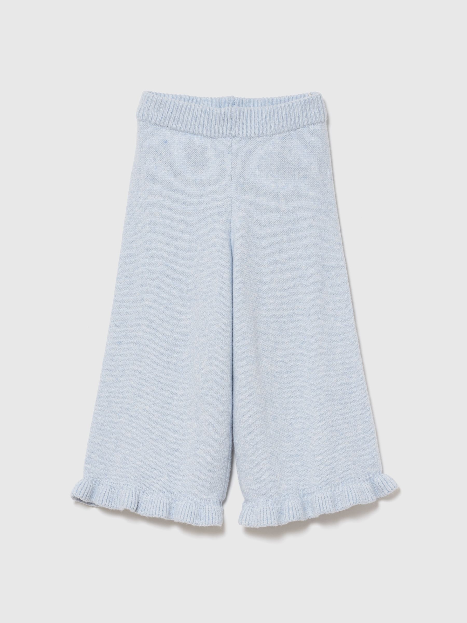 Light Blue CashSoft Ruffle Wide-Leg Trousers - Image 1 of 3