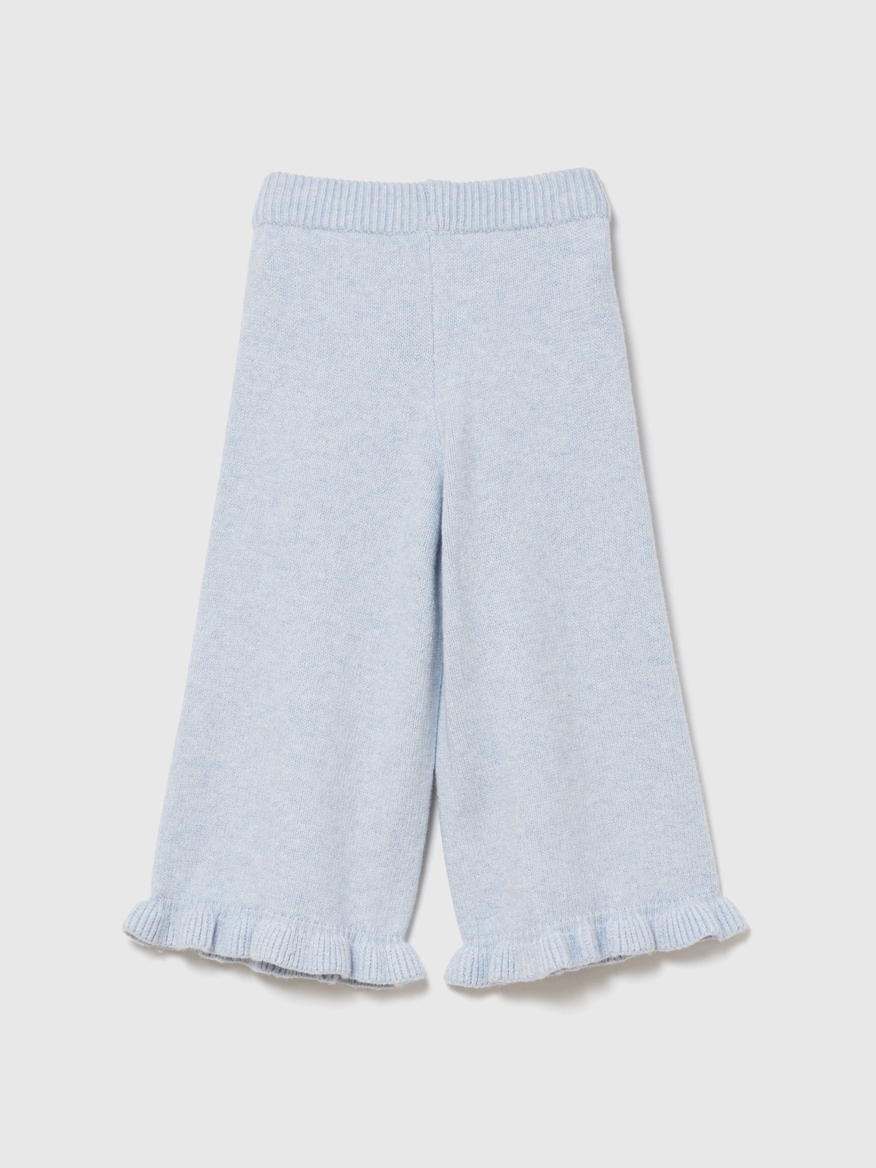 Light Blue CashSoft Ruffle Wide-Leg Trousers - Image 2 of 3