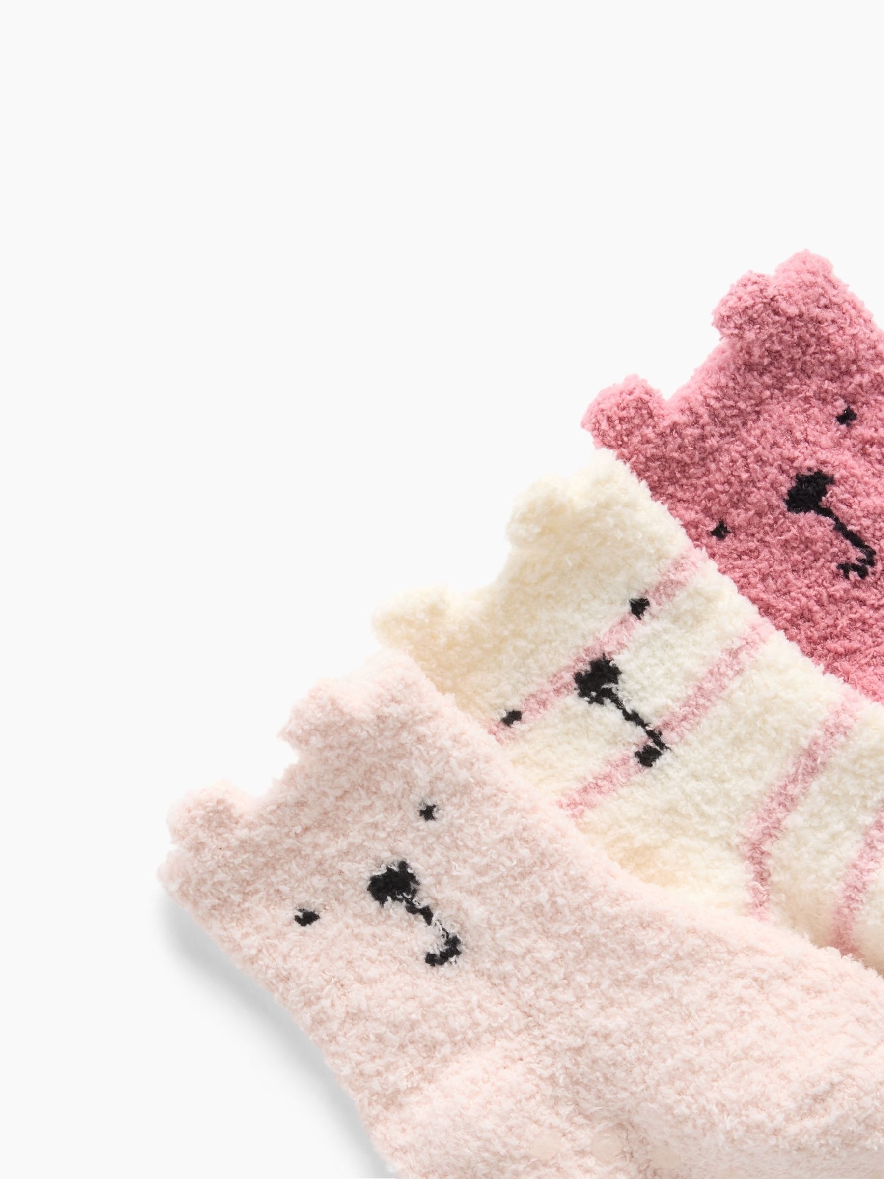 Pink Cosy Bear Socks 3-Pack - Image 2 of 2
