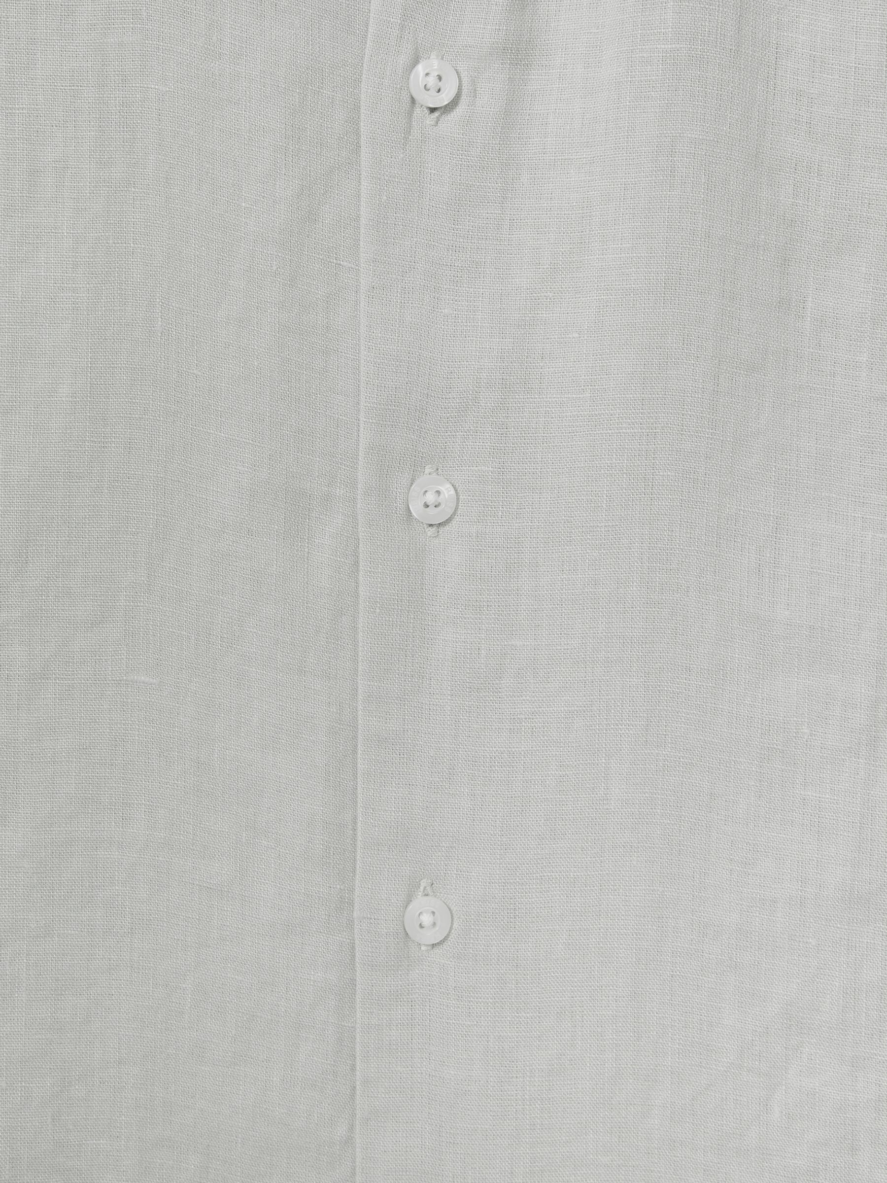 Short Sleeve Linen Shirt in Light Sage Green - Image 6 of 6