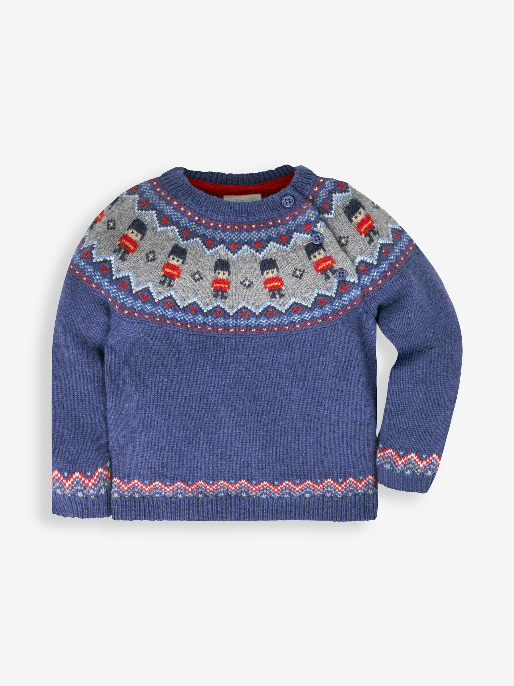 Indigo Blue Kings Guards Fairisle Pattern Jumper - Image 1 of 2