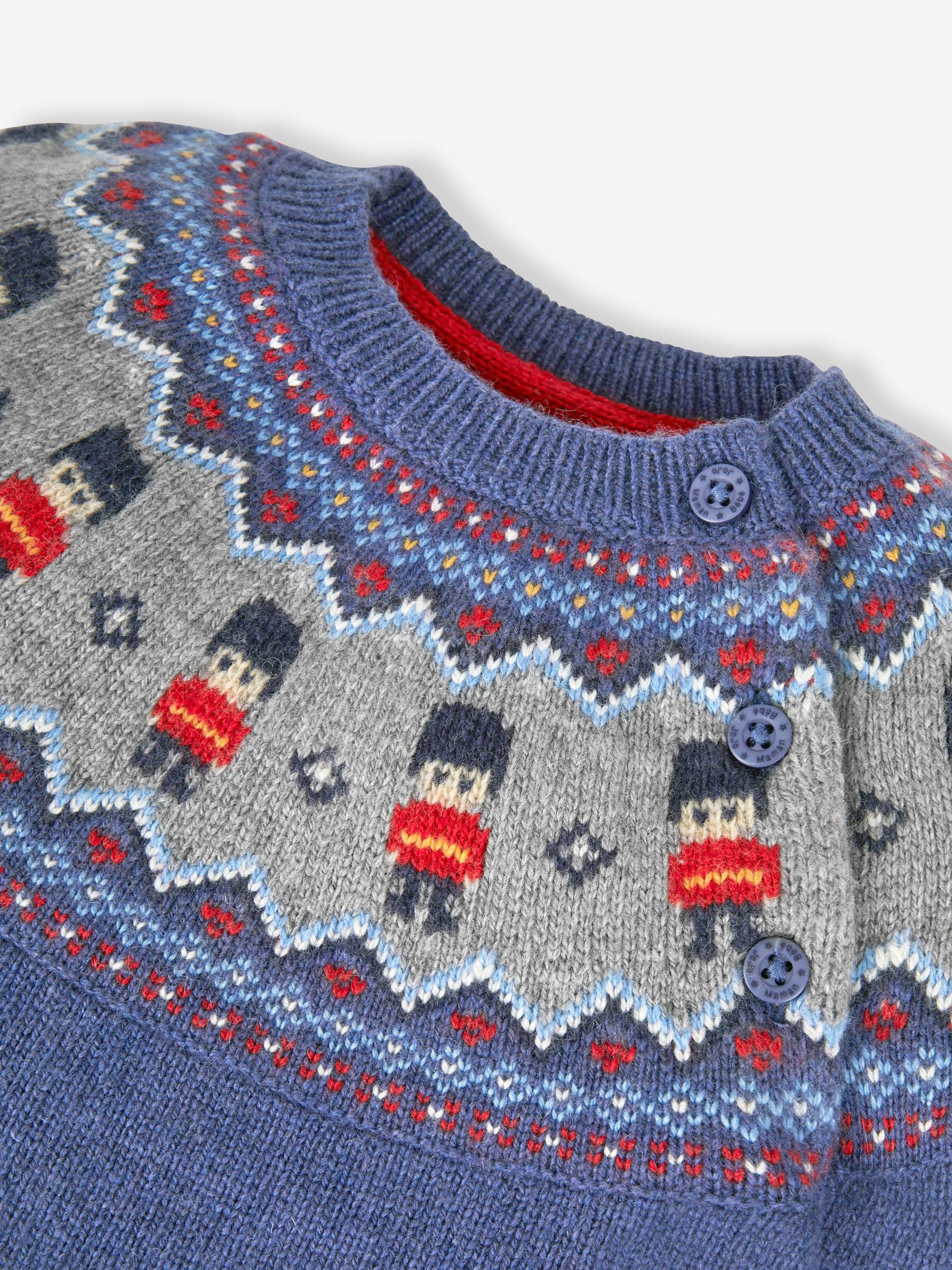 Indigo Blue Kings Guards Fairisle Pattern Jumper - Image 2 of 2