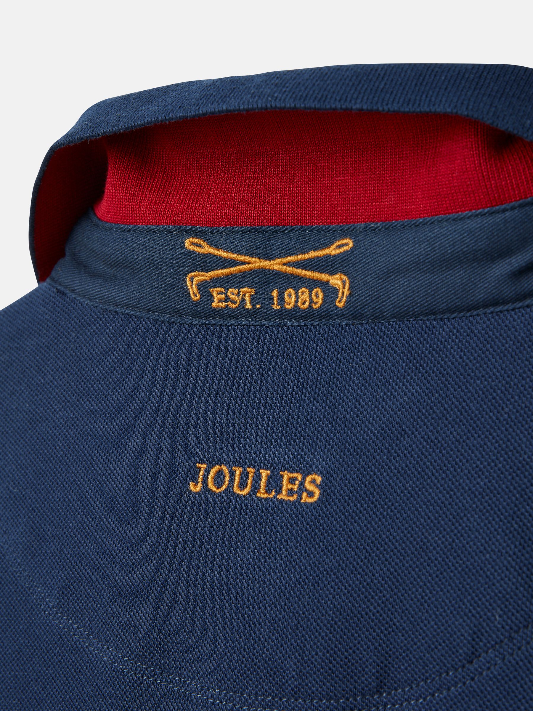 Henry Navy & Green Long Sleeve Cotton Polo Shirt - Image 4 of 5
