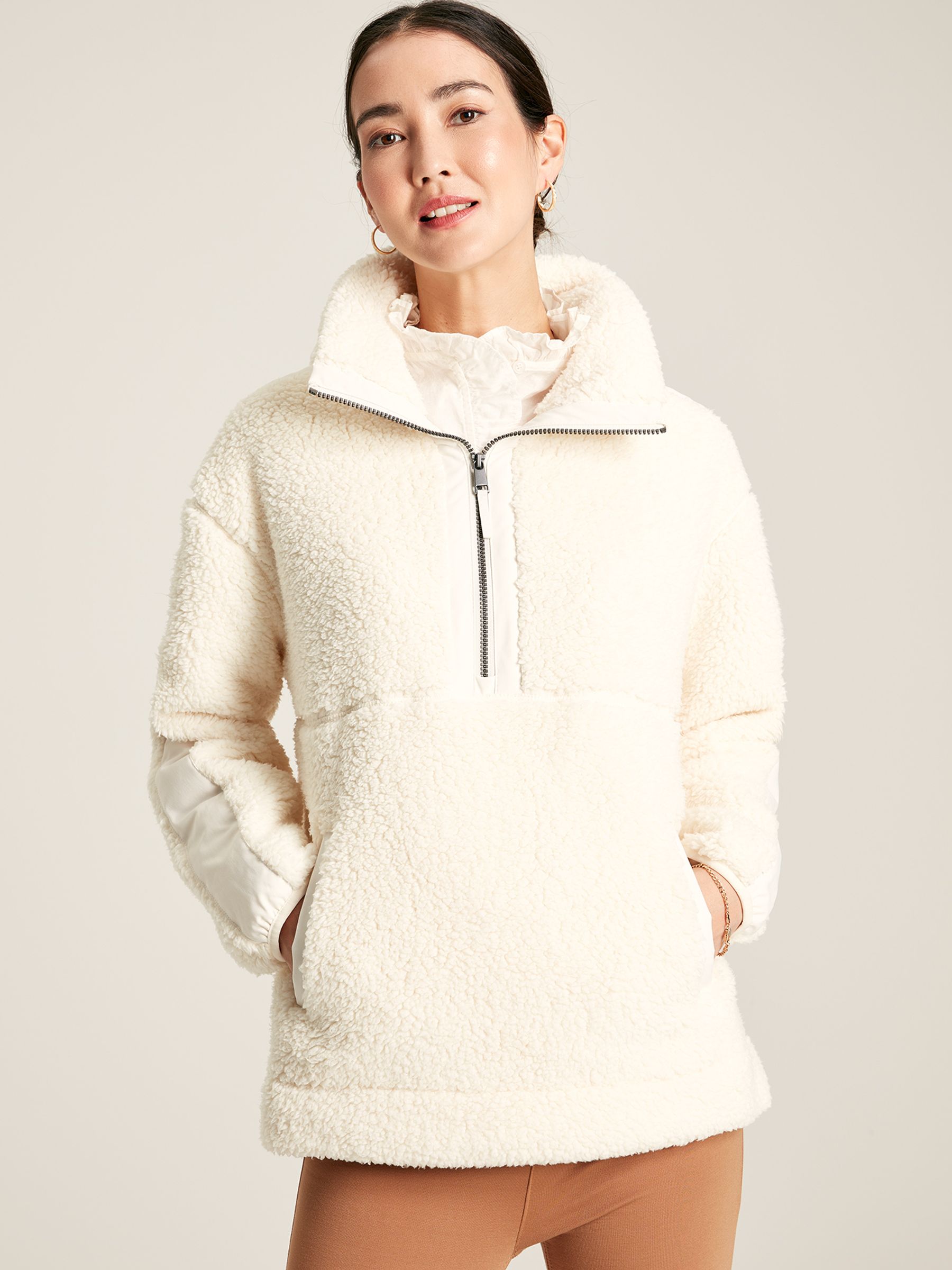 Tilly Cream Half Zip Borg Fleece - Image 1 of 8