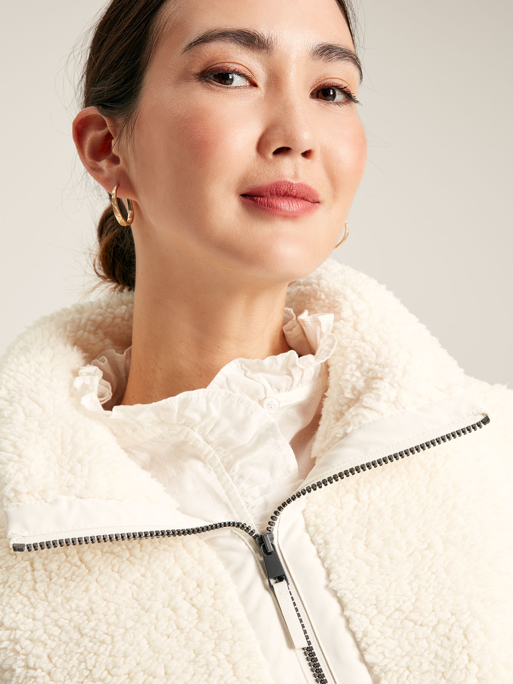 Tilly Cream Half Zip Borg Fleece - Image 4 of 8
