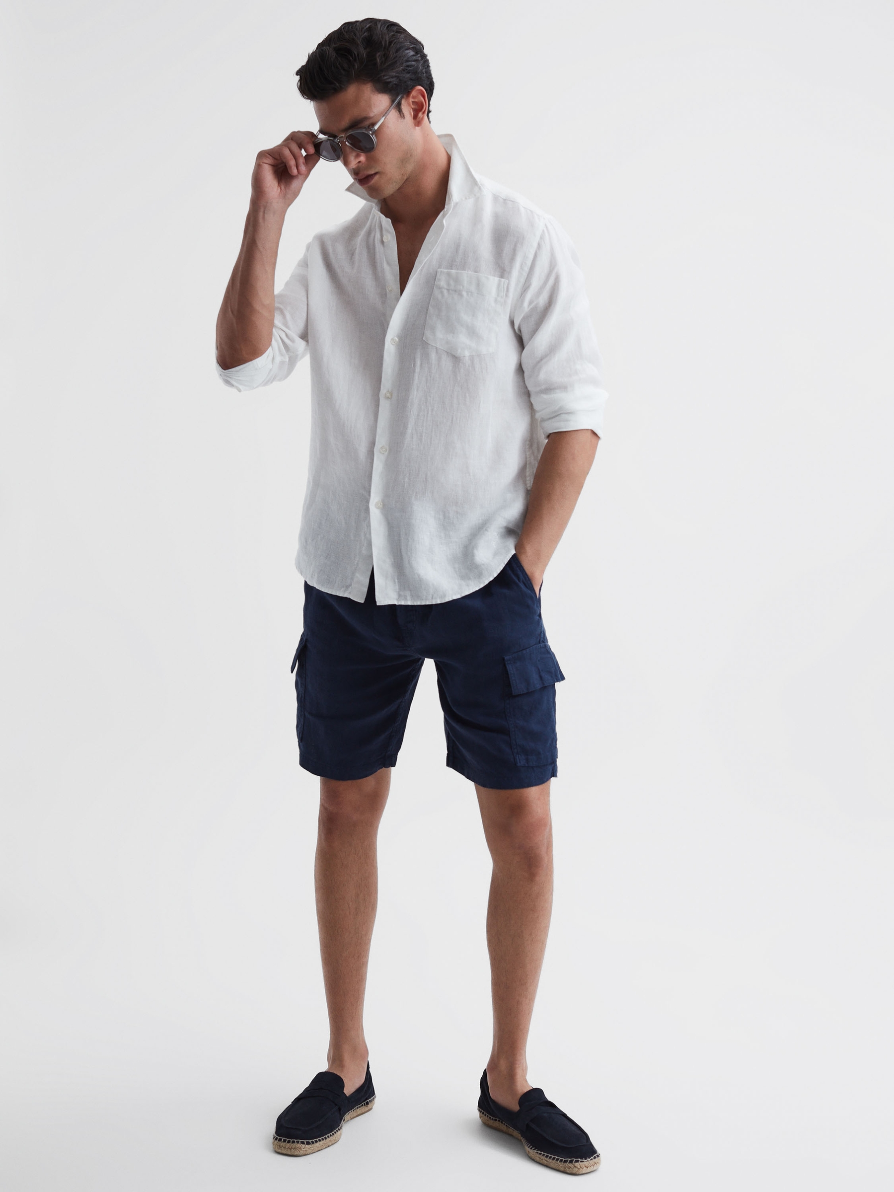 Vilebrequin Linen Shirt in White - Image 1 of 5
