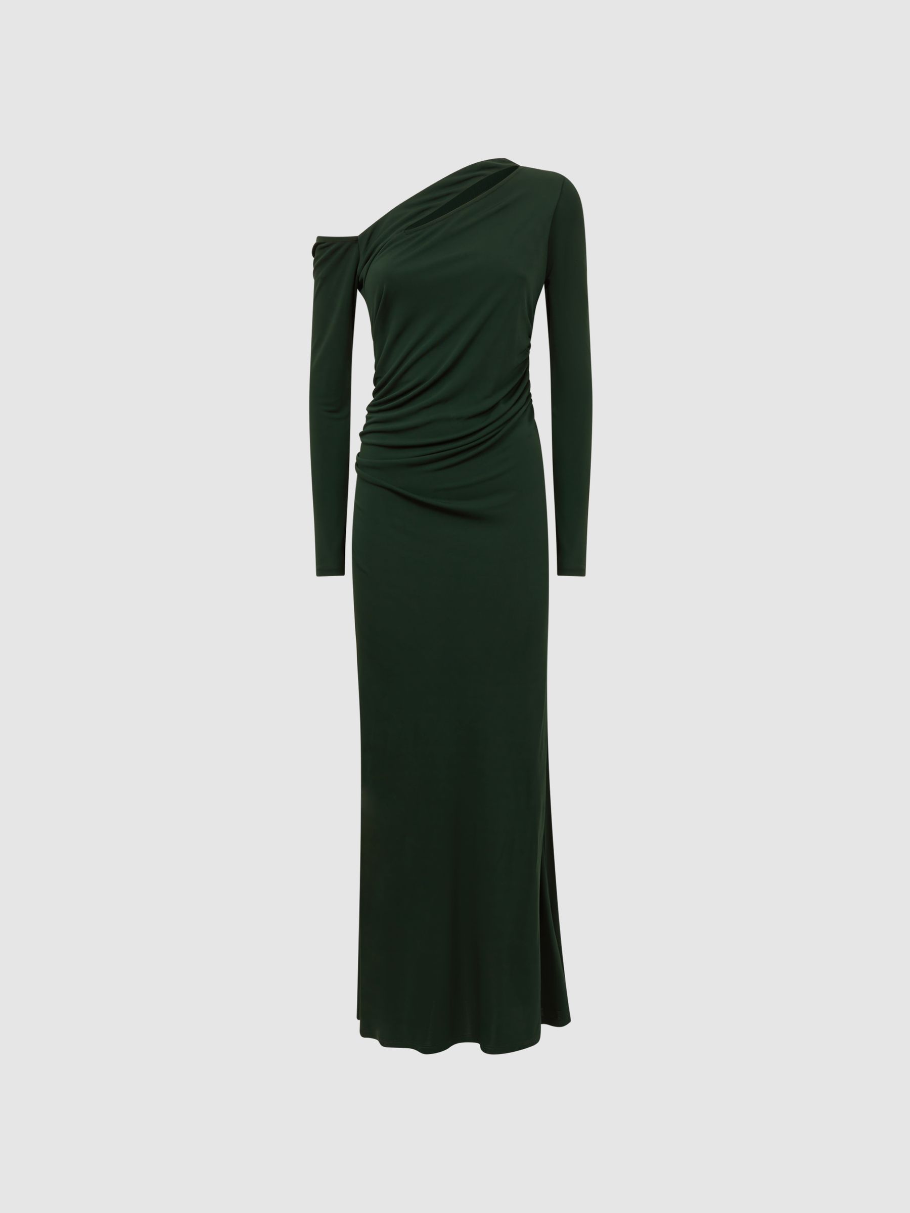 Off-The-Shoulder Cut-Out Maxi Dress in Green - Image 2 of 5