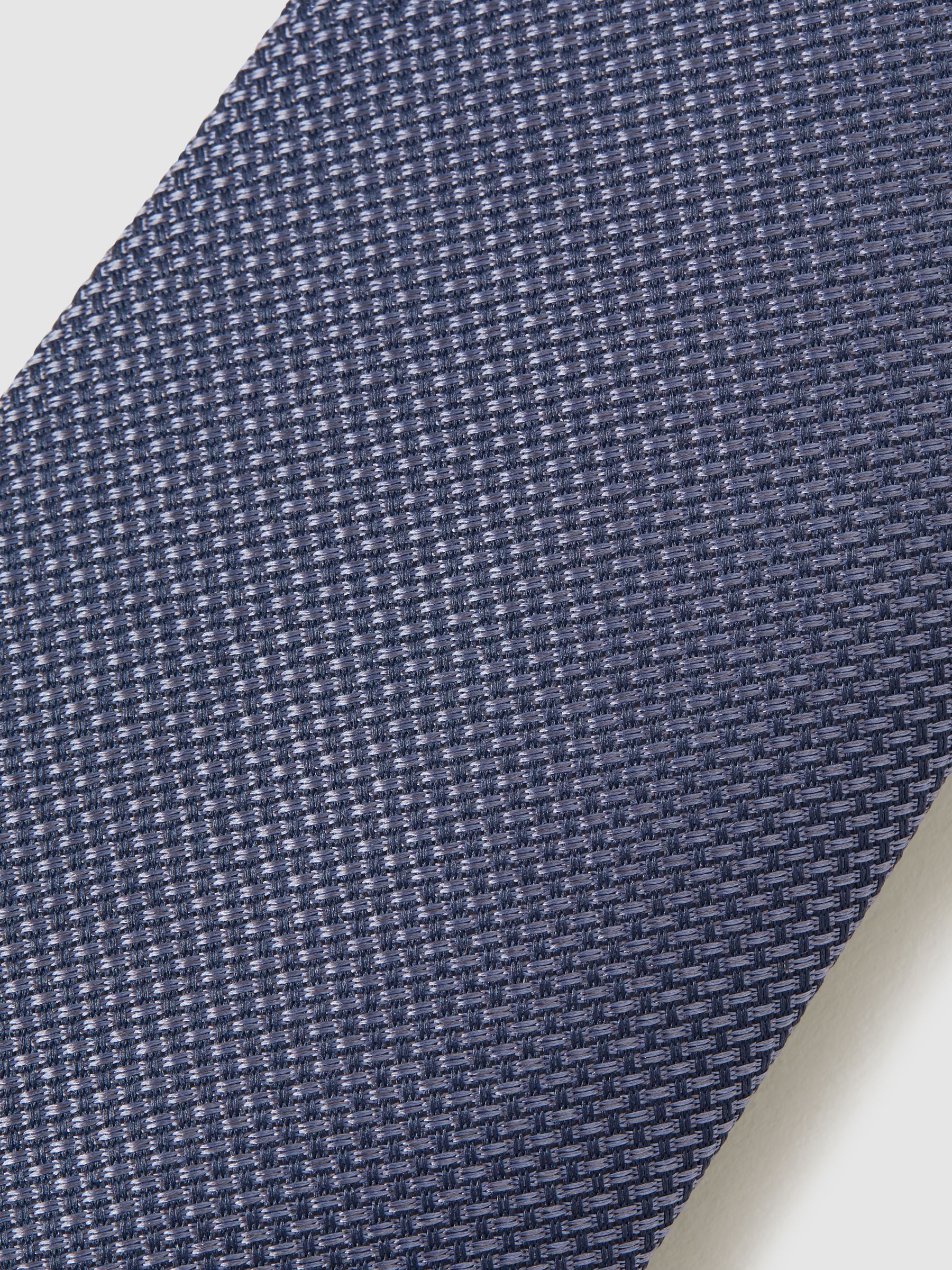 Textured Silk Blend Tie in Airforce Blue - Image 4 of 5