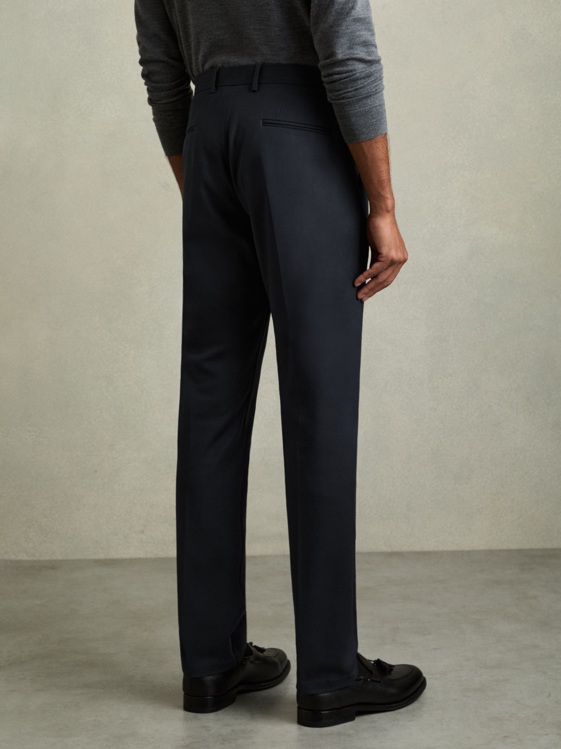 Slim Fit Cotton Blend Chinos in Steel Blue - Image 5 of 7