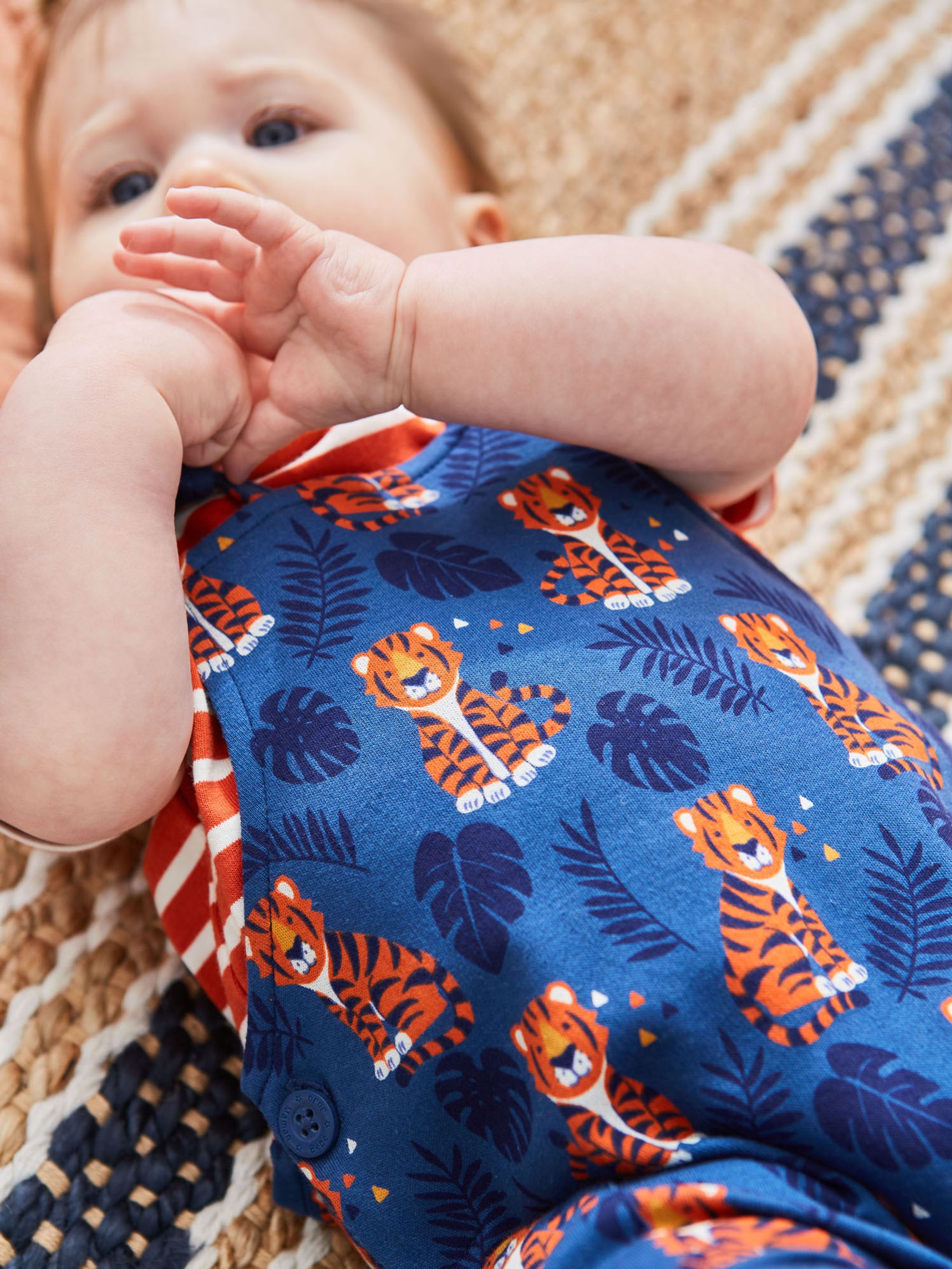 Indigo 2-Piece Indigo Tiger Print Baby Dungarees Set - Image 5 of 5