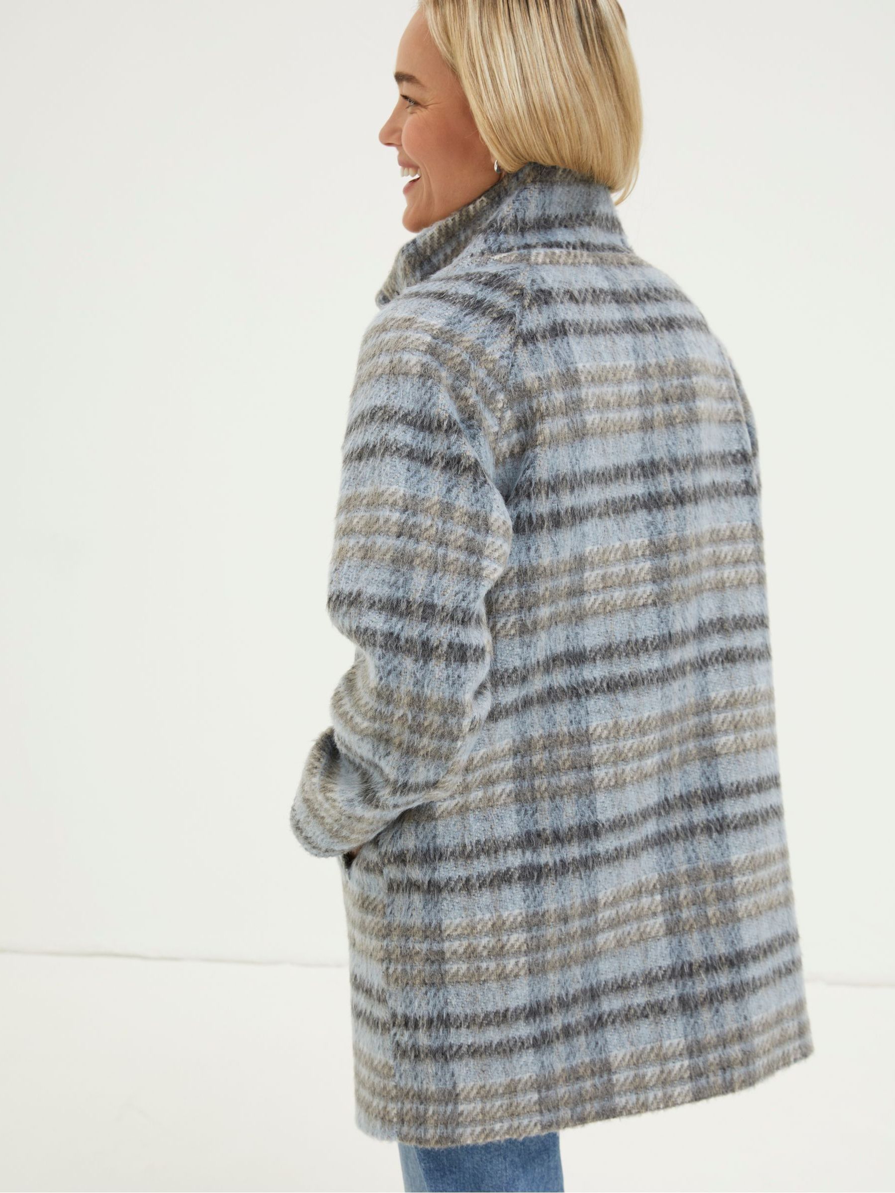 Grey Freya Wool Blend Funnel Coat - Image 2 of 5