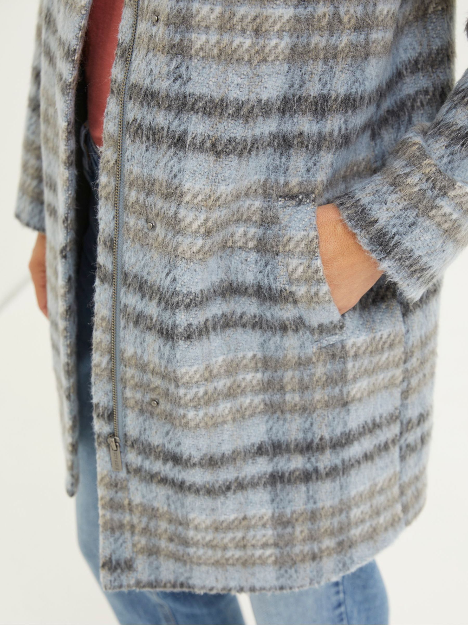 Grey Freya Wool Blend Funnel Coat - Image 4 of 5