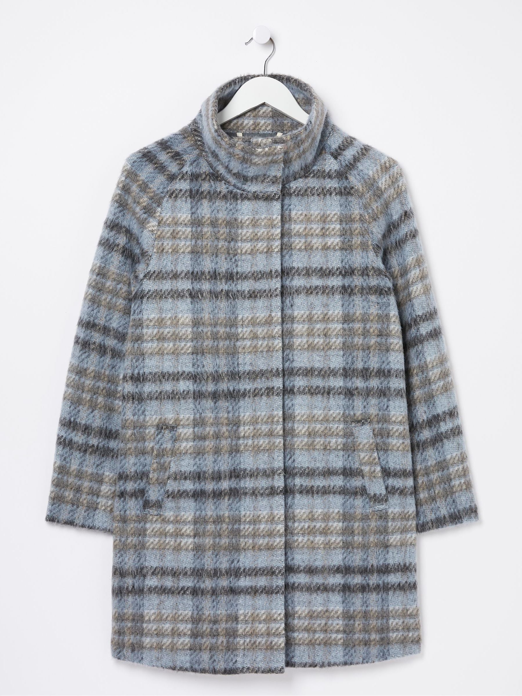 Grey Freya Wool Blend Funnel Coat - Image 5 of 5