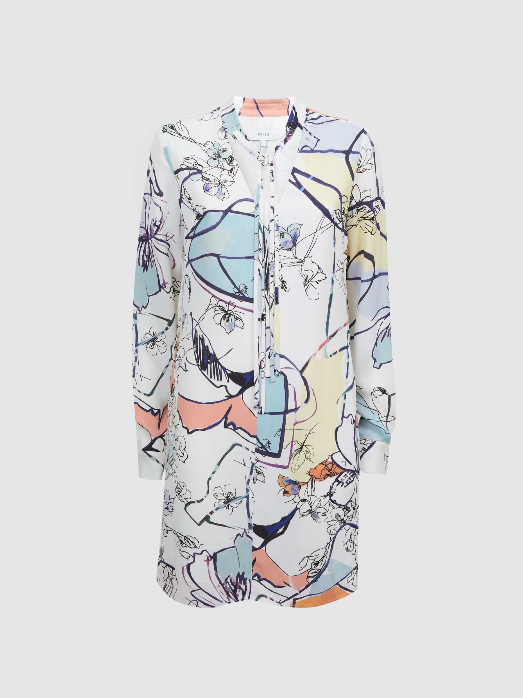 Printed Shift Dress in Multi - Image 2 of 5