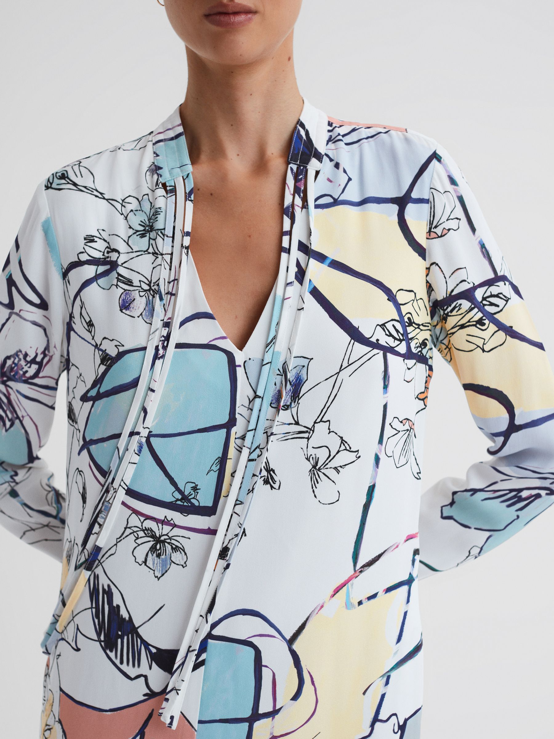 Printed Shift Dress in Multi - Image 4 of 5
