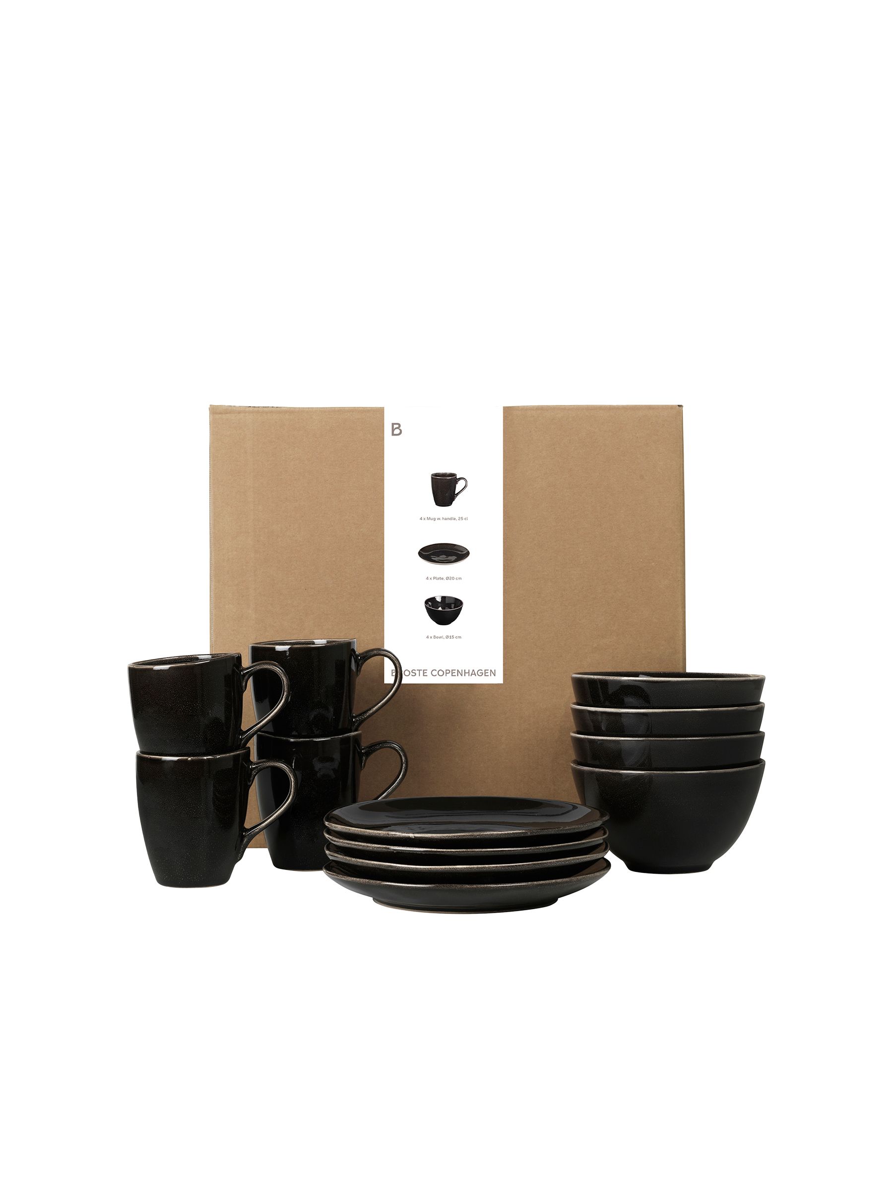 Broste Copenhagen 12 Piece Black Nordic Breakfast Set - Image 2 of 2