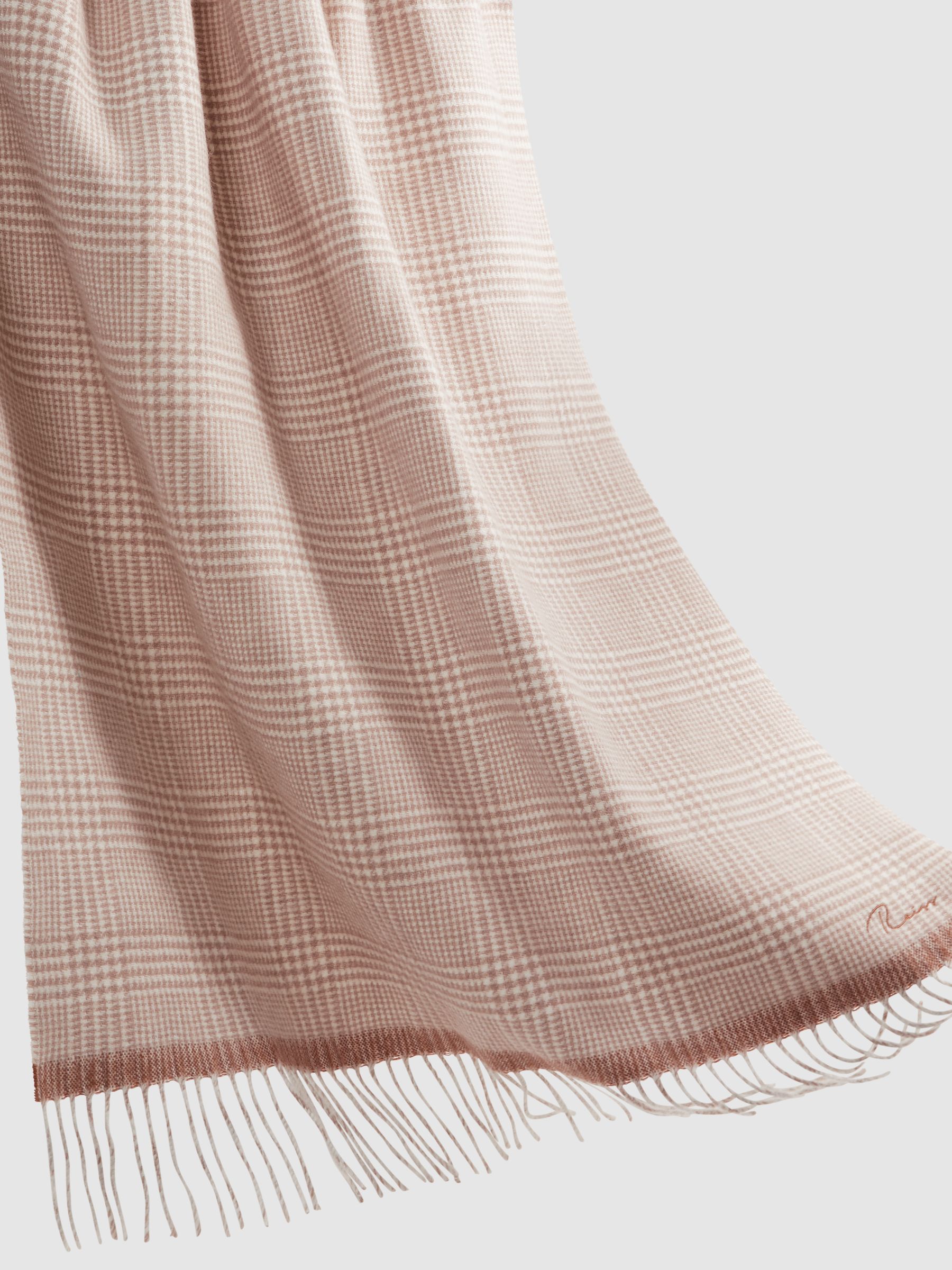 Wool Blend Double-Sided Embroidered Scarf in Biscuit - Image 4 of 5