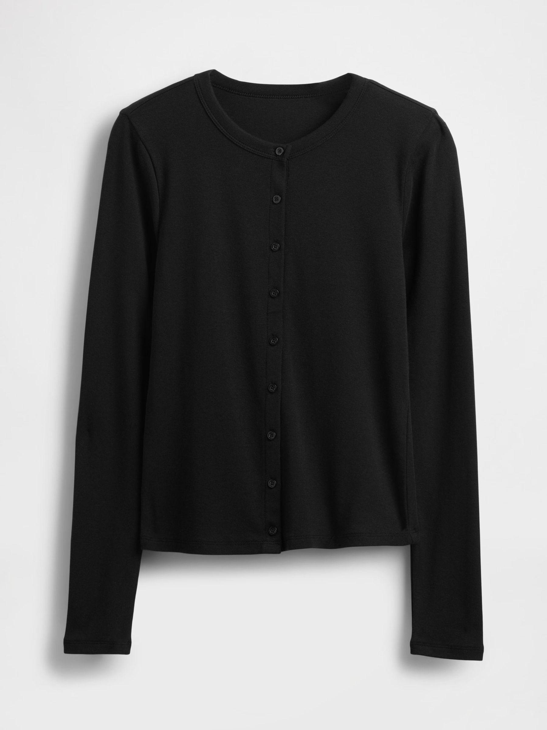 Black Modern Crew Neck Cardigan - Image 4 of 5