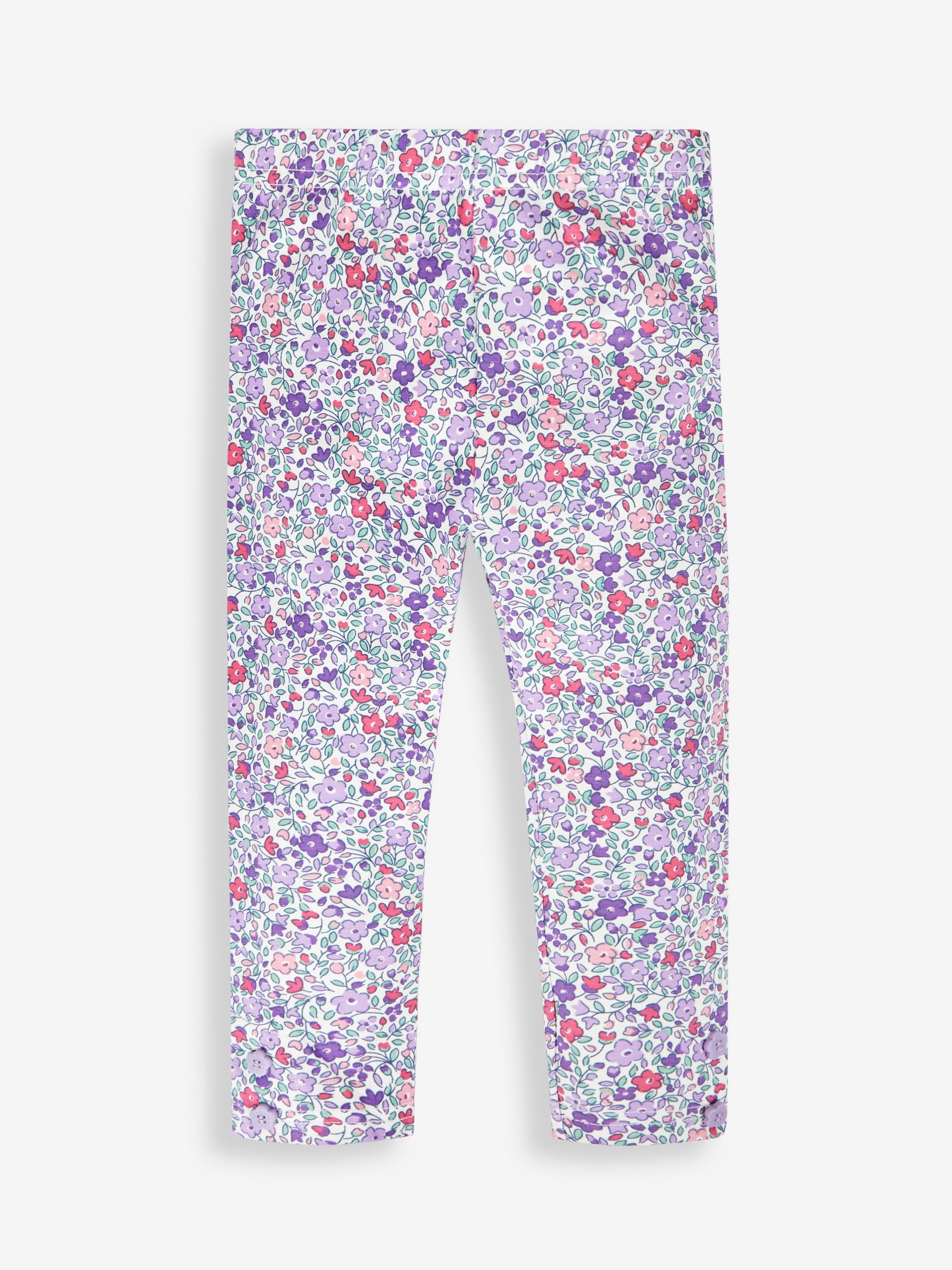 Lilac Purple Ditsy & Purple Girls' 2-Pack Leggings - Image 2 of 5