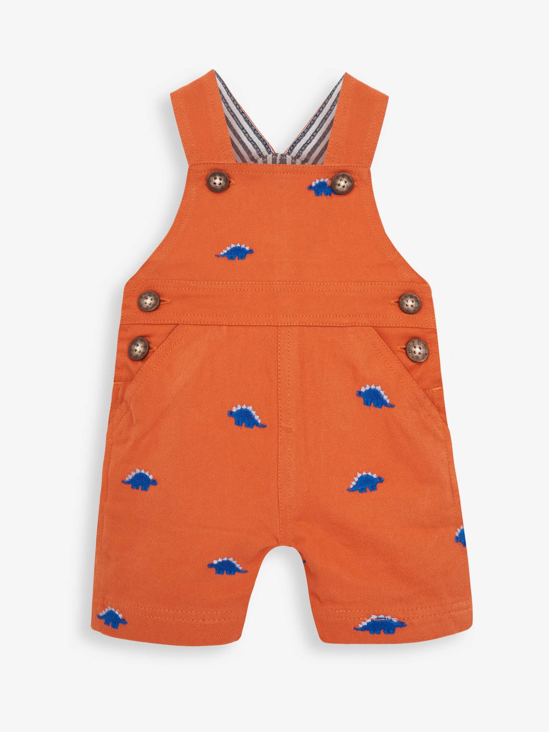 Rust Dinosaur Embroidered Baby Dungarees - Image 3 of 4