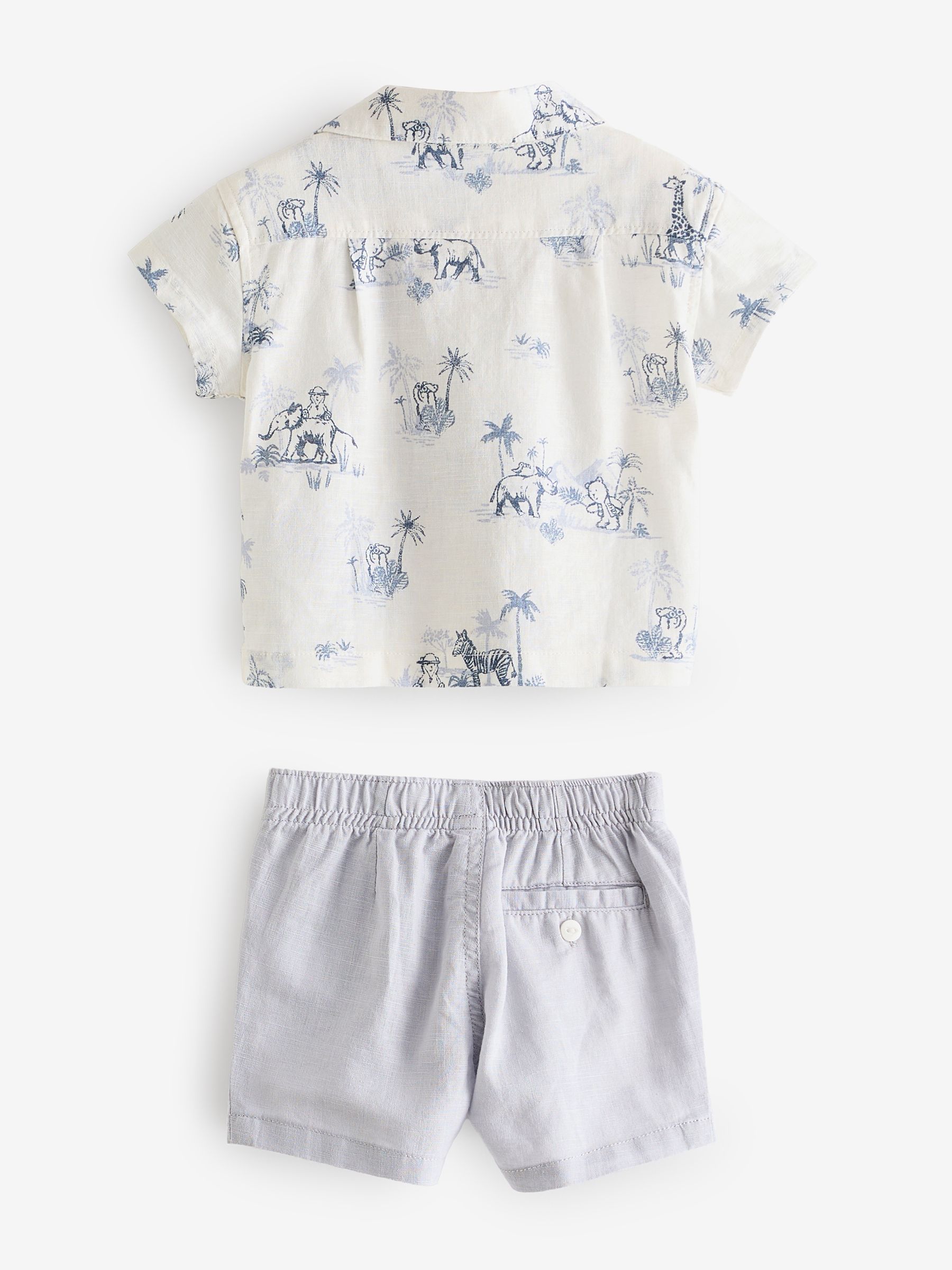 White Brannan Bear Print Shirt, Shorts & Hat Set (Newborn-24mths) - Image 2 of 6