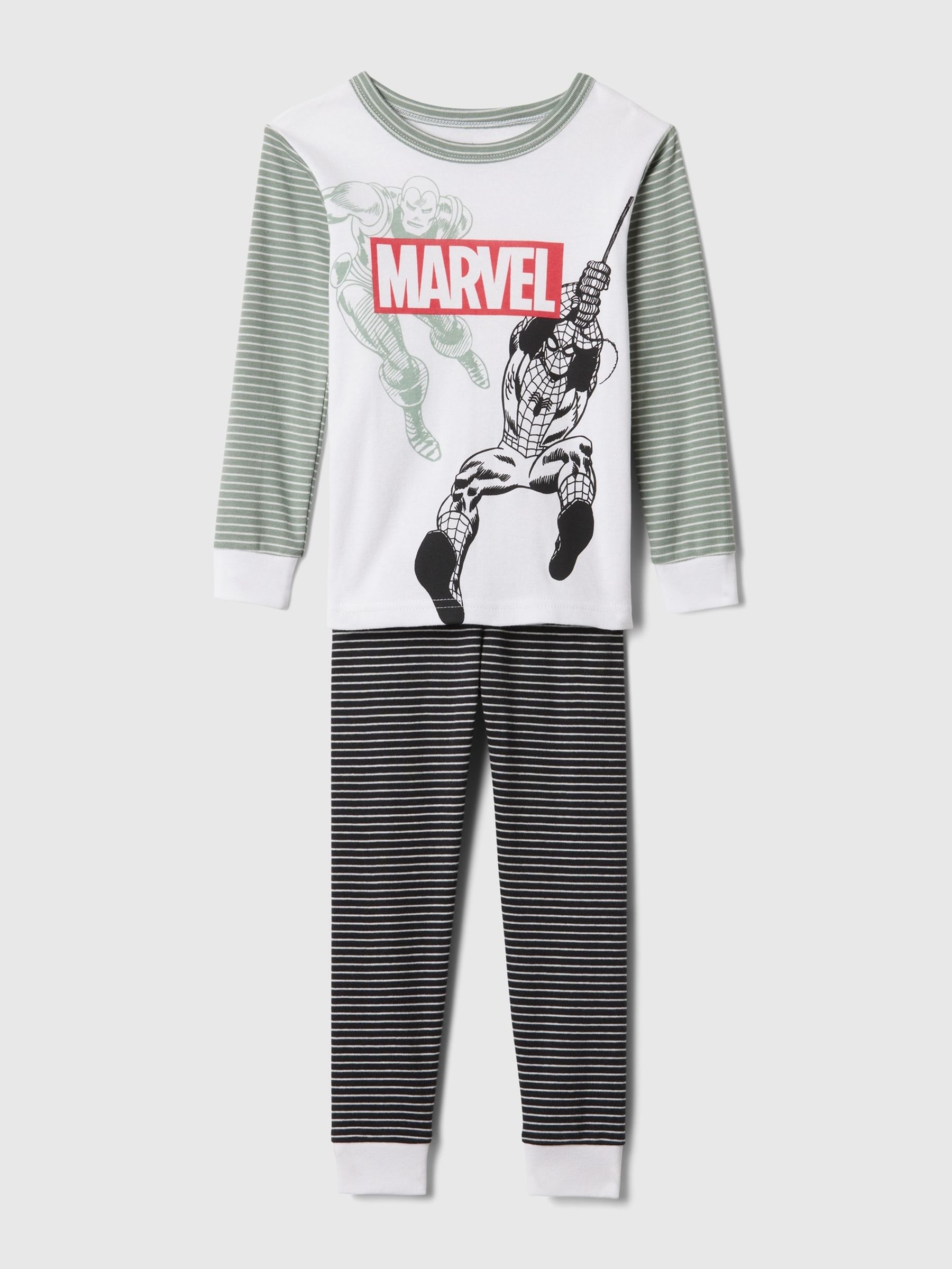 Grey Stripe Marvel Organic Cotton Pyjama Set (12mths-5yrs) - Image 1 of 2