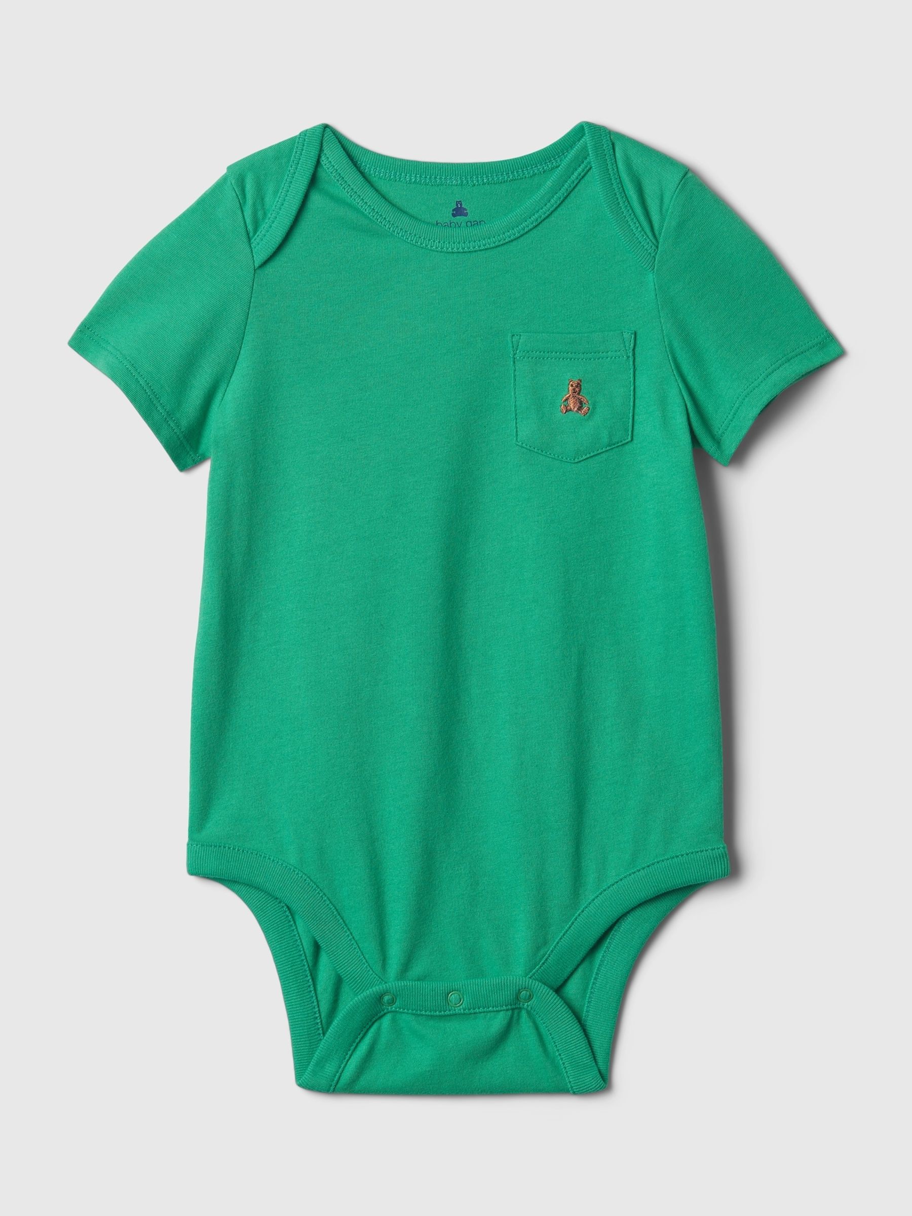 Green Brannan Bear Pocket Bodysuit (Newborn-24mths) - Image 1 of 1