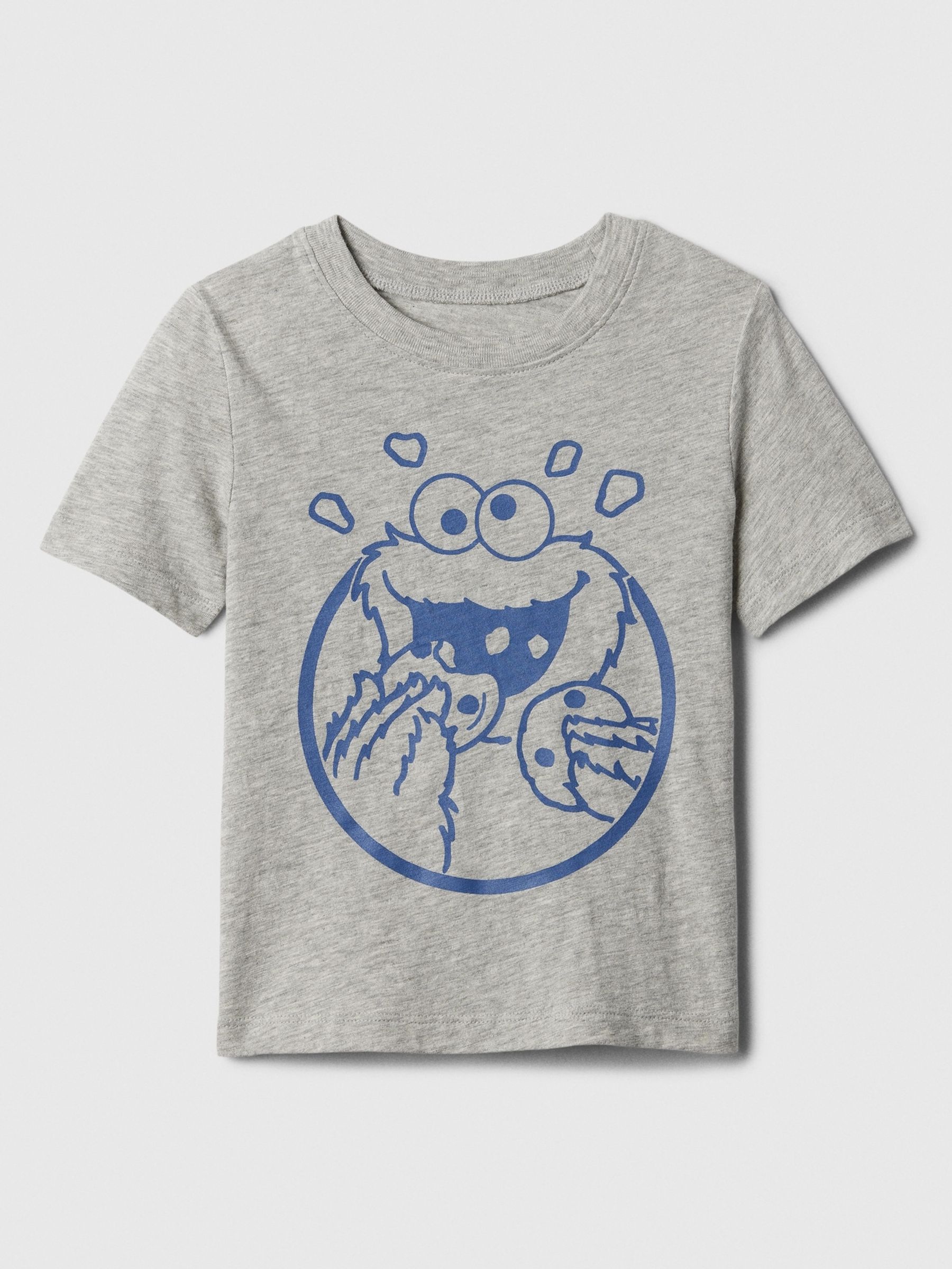 Grey Sesame Street Cookie Monster Graphic Short Sleeve  Baby T-Shirt (Newborn-5yrs) - Image 1 of 1