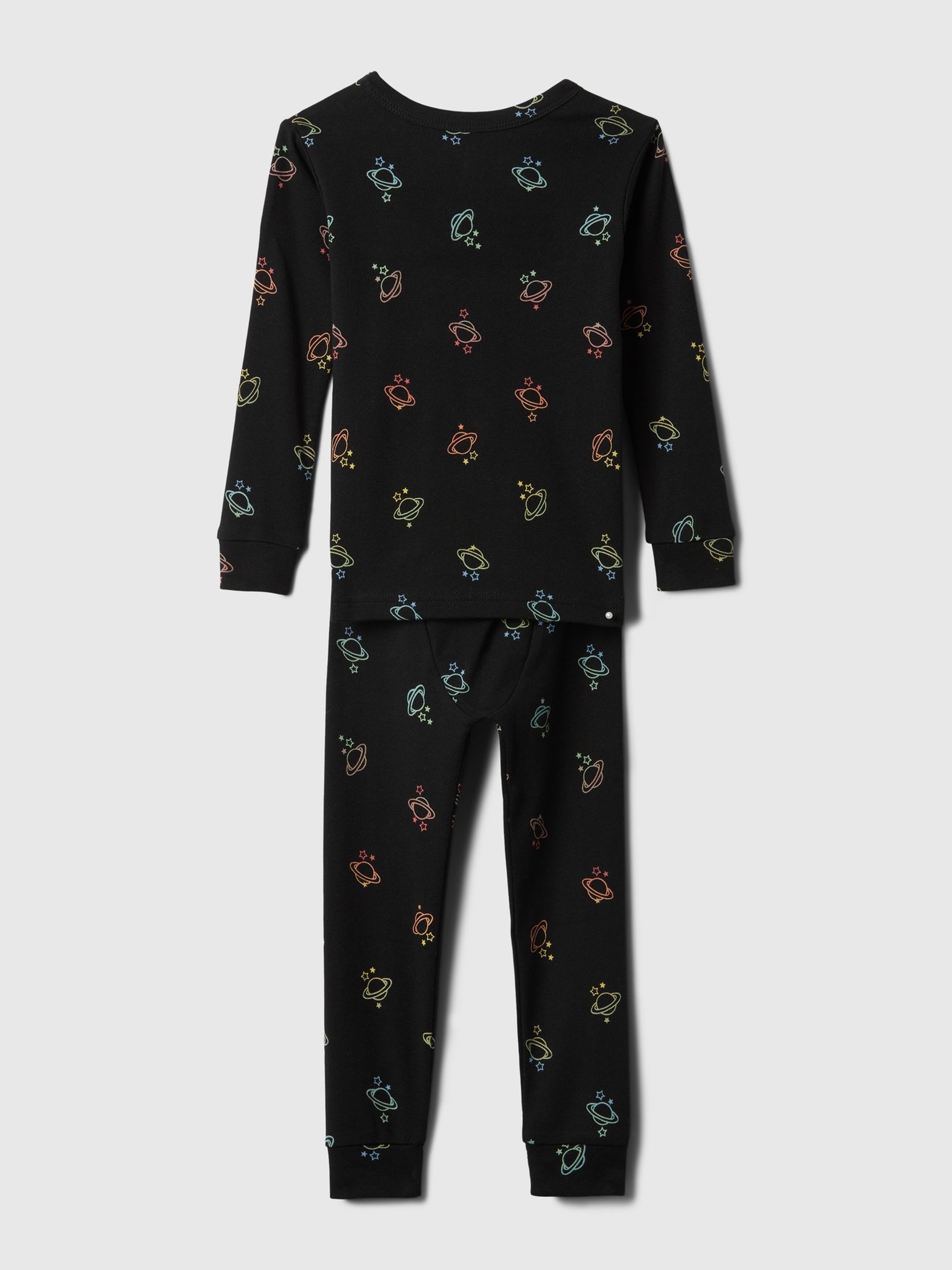 Black Organic Cotton Print Pyjama Set (12mths-5yrs) - Image 1 of 2