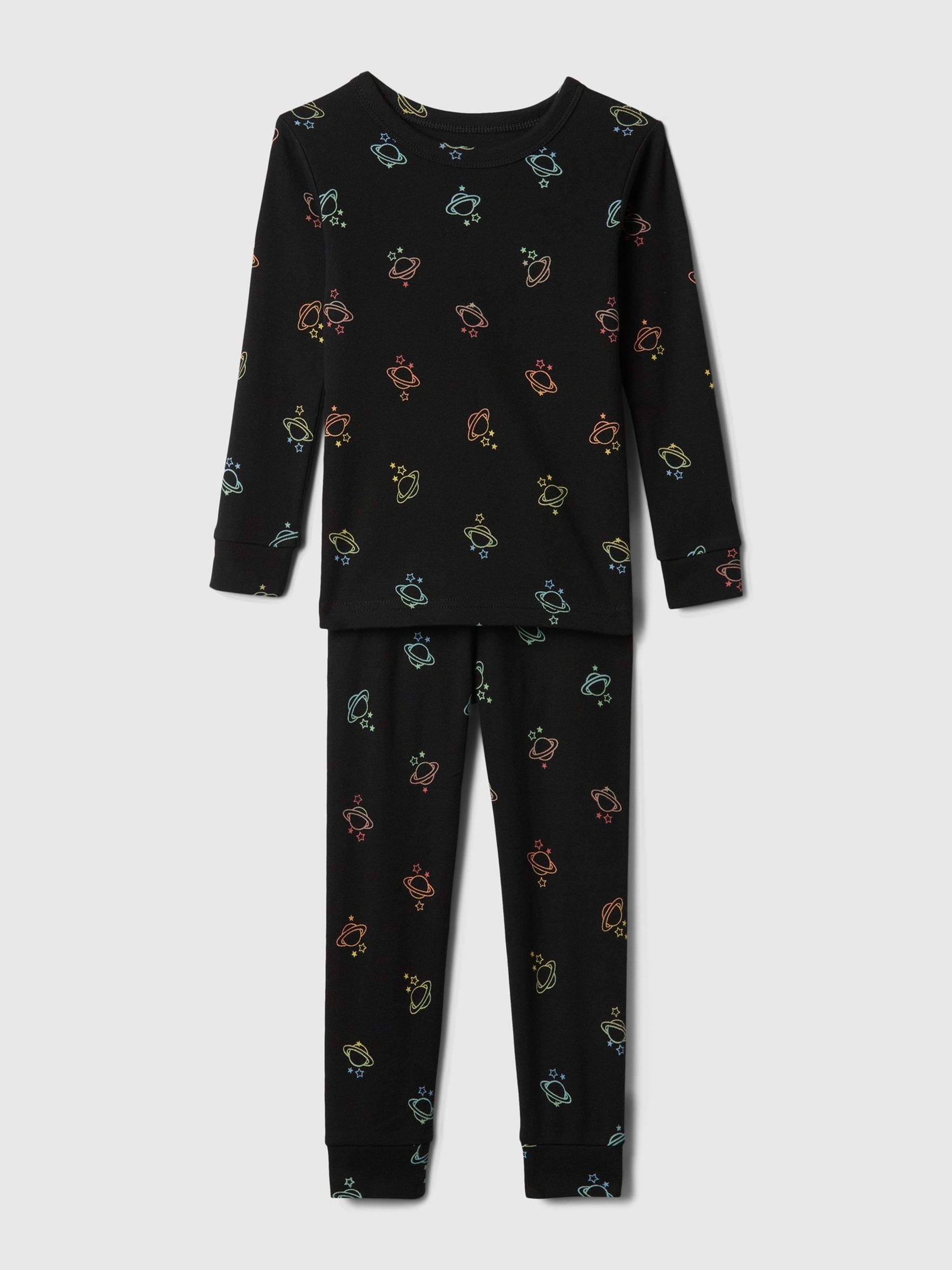 Black Organic Cotton Print Pyjama Set (12mths-5yrs) - Image 2 of 2