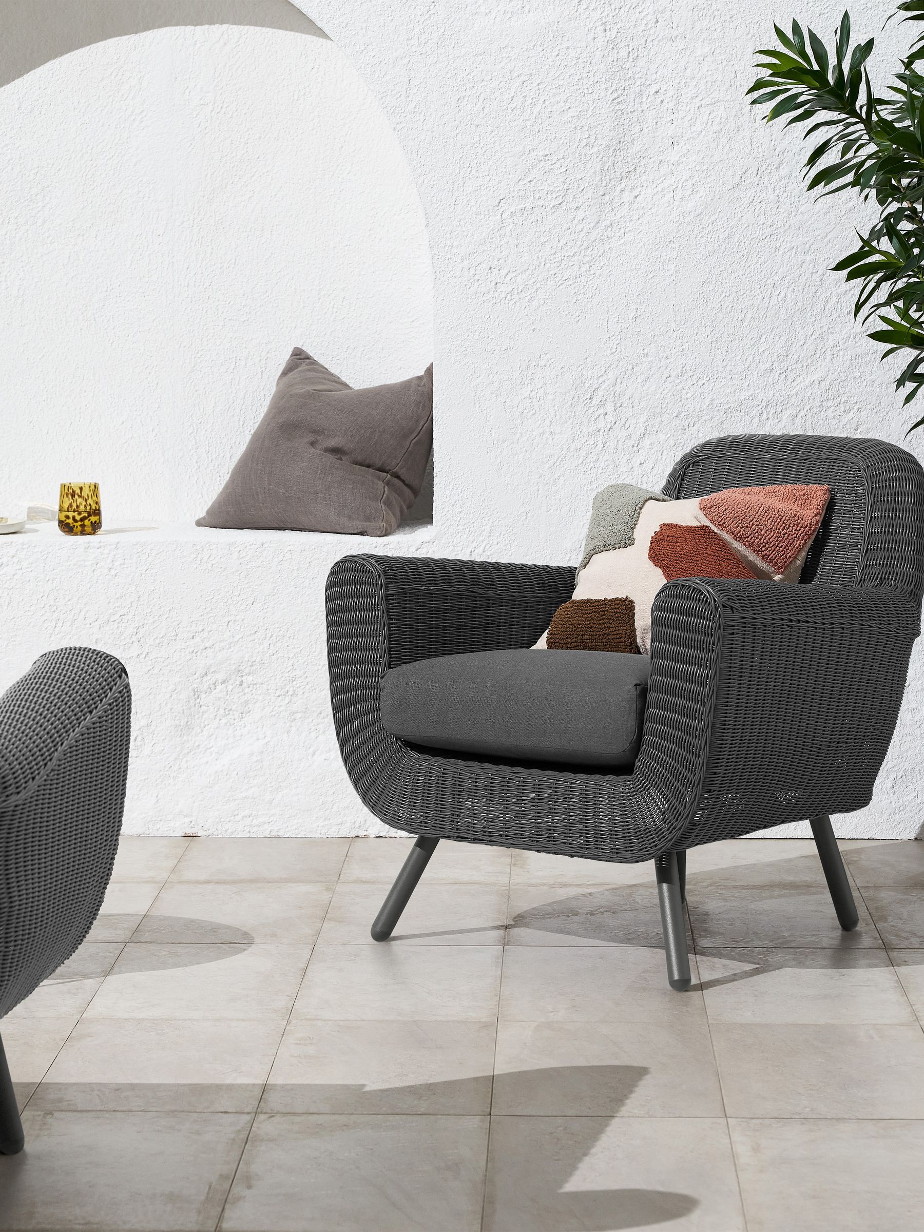 Jonah Garden Armchair Polyrattan in Dark Grey Made - Main Image