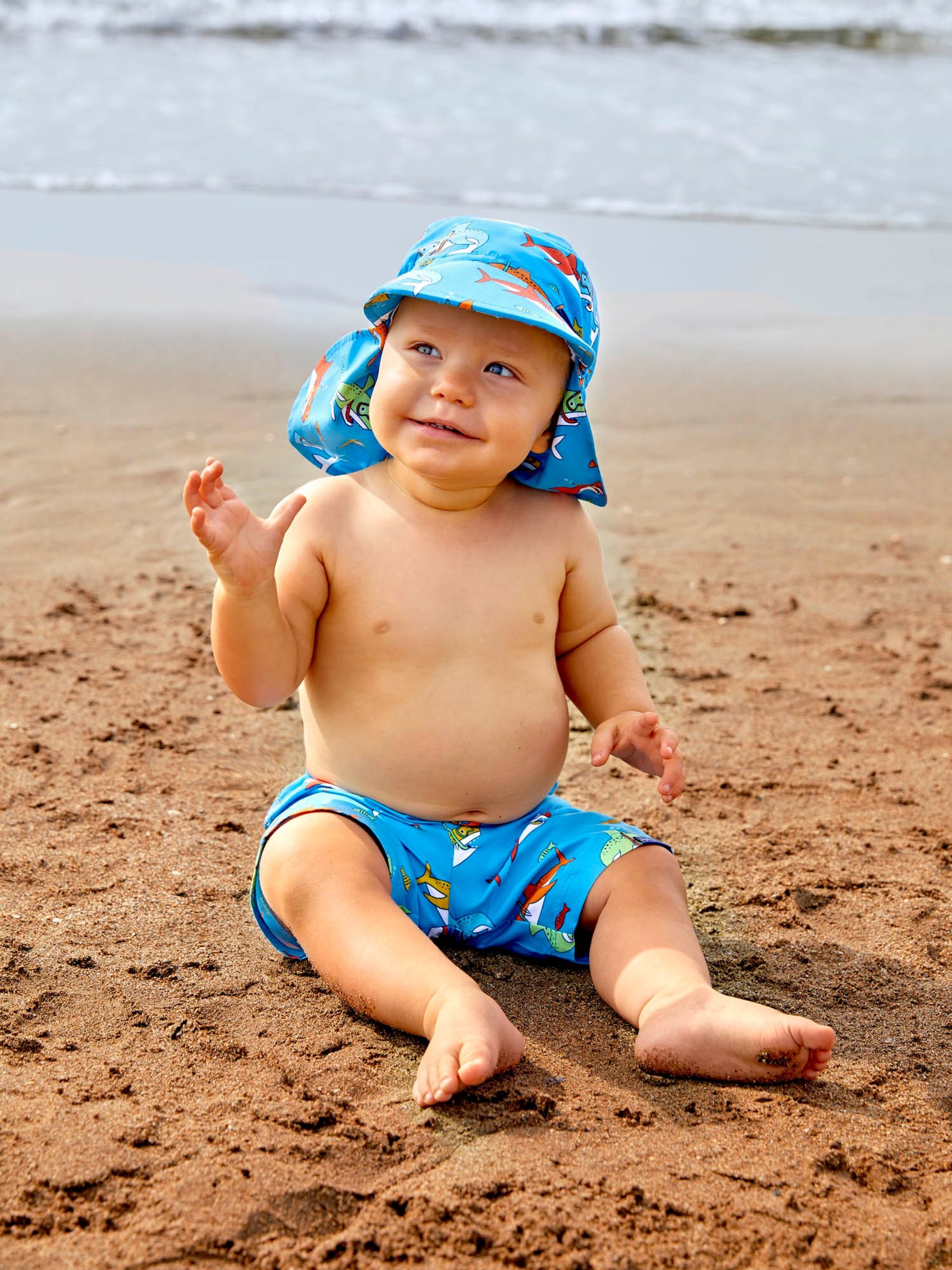 Blue Shark Swim Shorts with Integral Nappy - Image 2 of 4